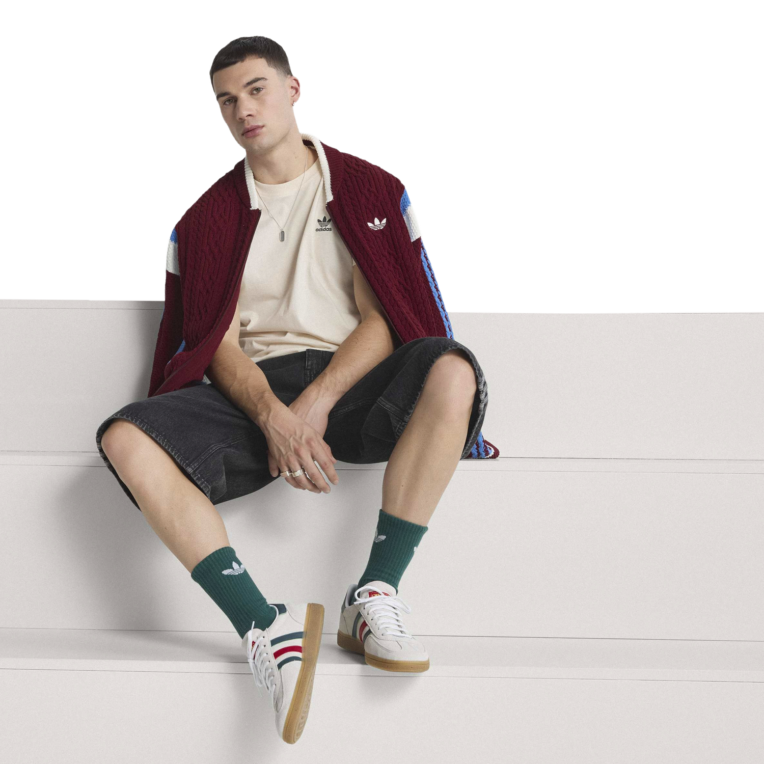adidas Mexico Handball Spezial - Men's - White/Aurora Ivy/Better Scarlet