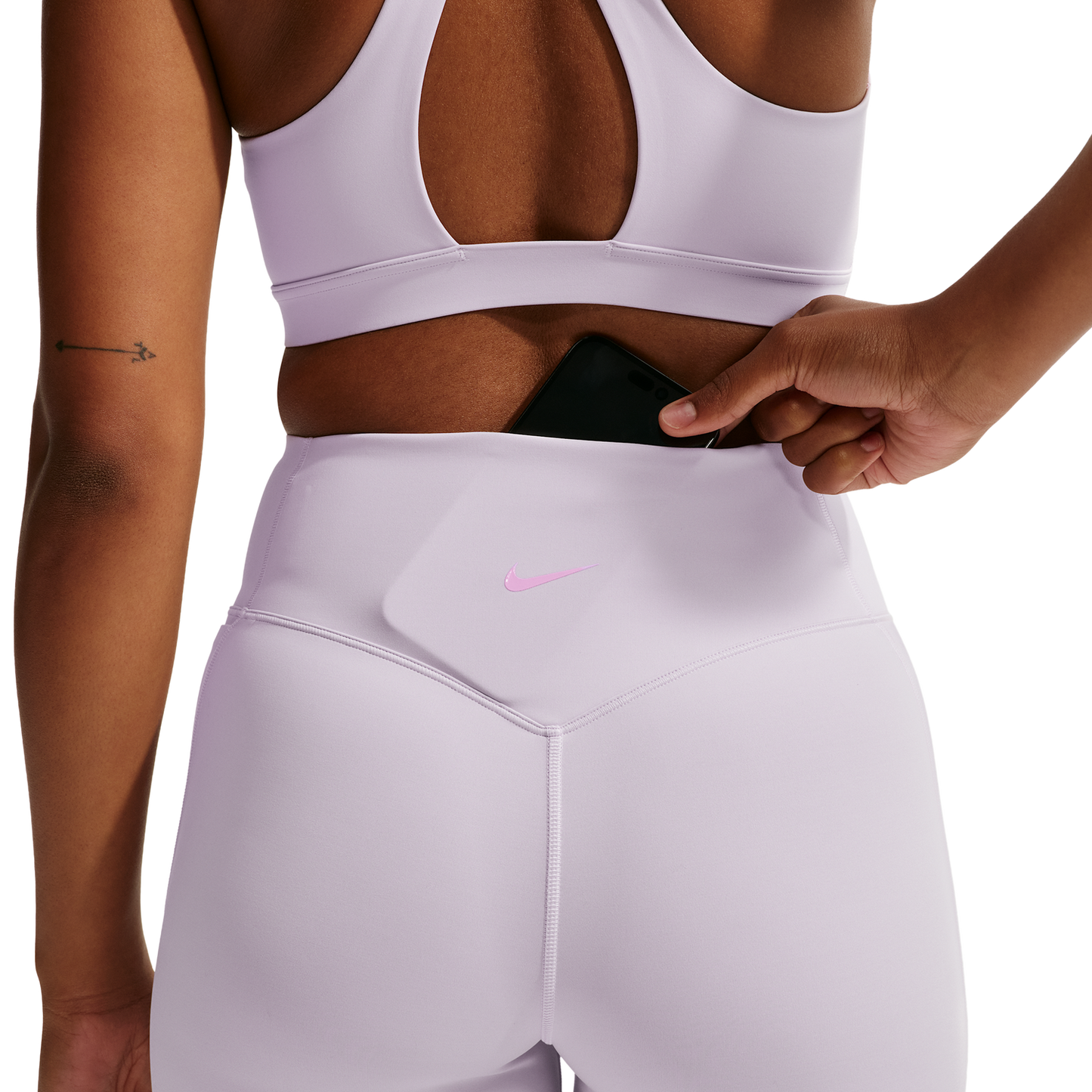 Nike Drifit Universal HR 8In Pocket Short - Women's - Bleached Lilac/Amethyst Wave/Pink Rise