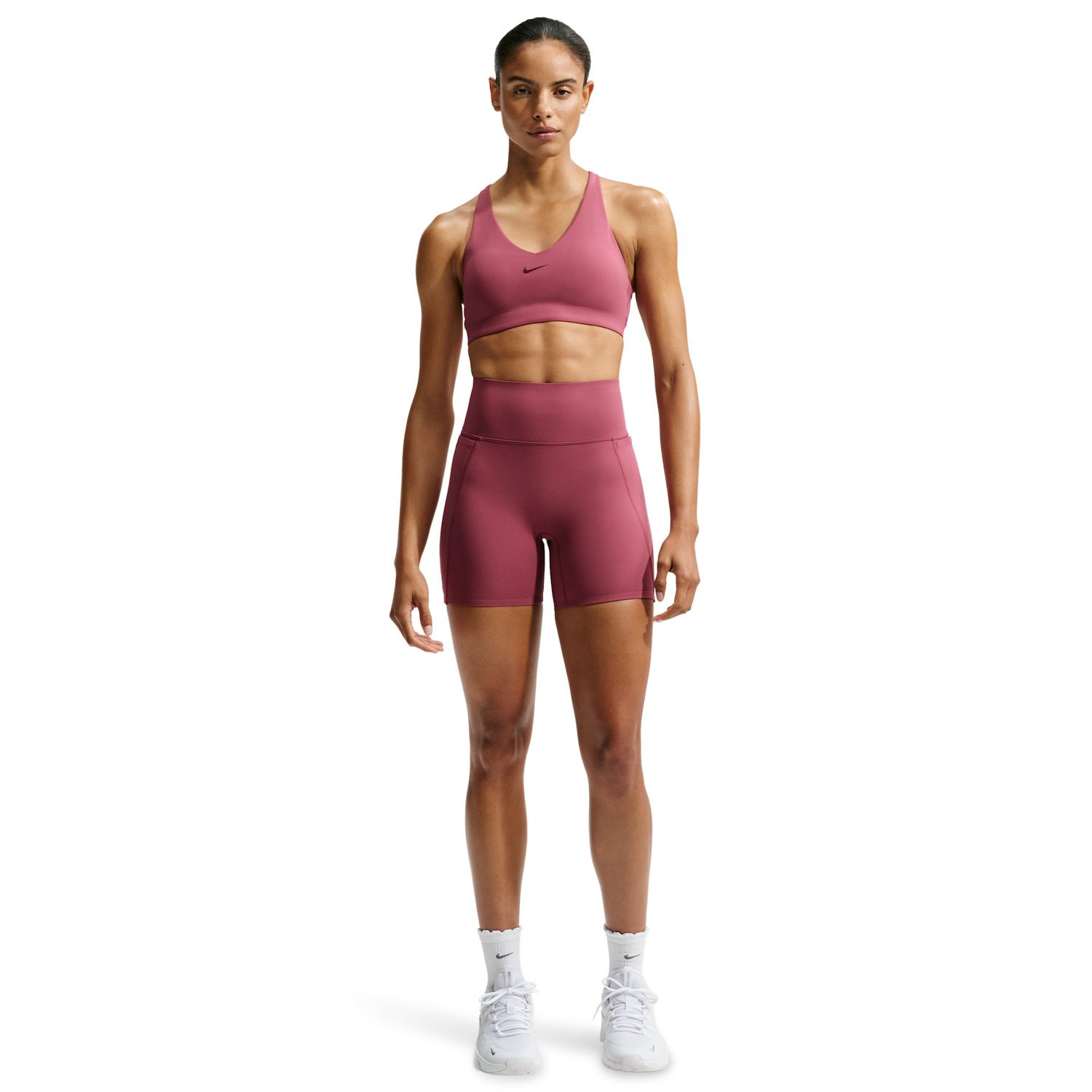 Nike Drifit Universal HR 5In Pocket Short - Women's - Mystic Dates/Pink Smoke/Pink Smoke