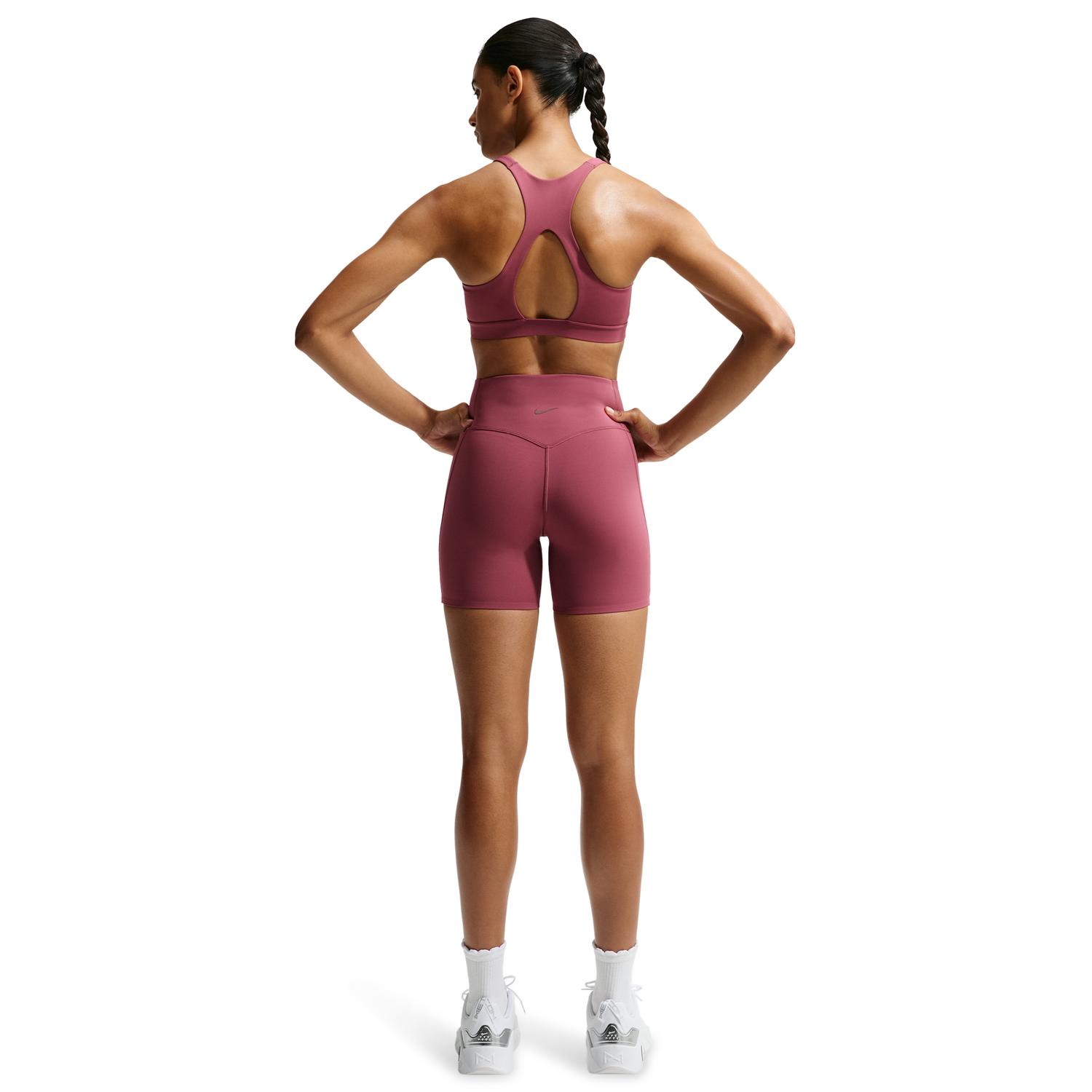 Nike Drifit Universal HR 5In Pocket Short - Women's - Mystic Dates/Pink Smoke/Pink Smoke