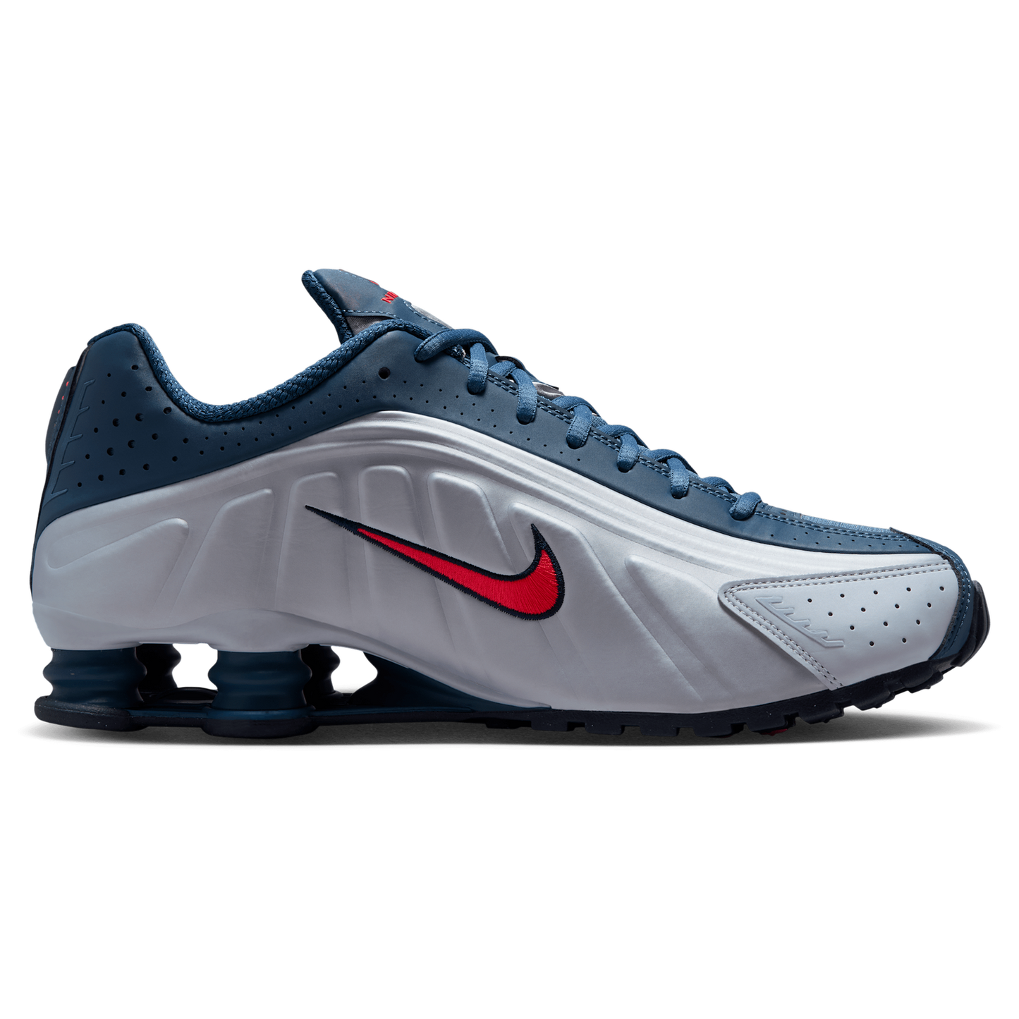 Nike Shox R4 - Men's - Bright Crimson/Football Grey/New Slate