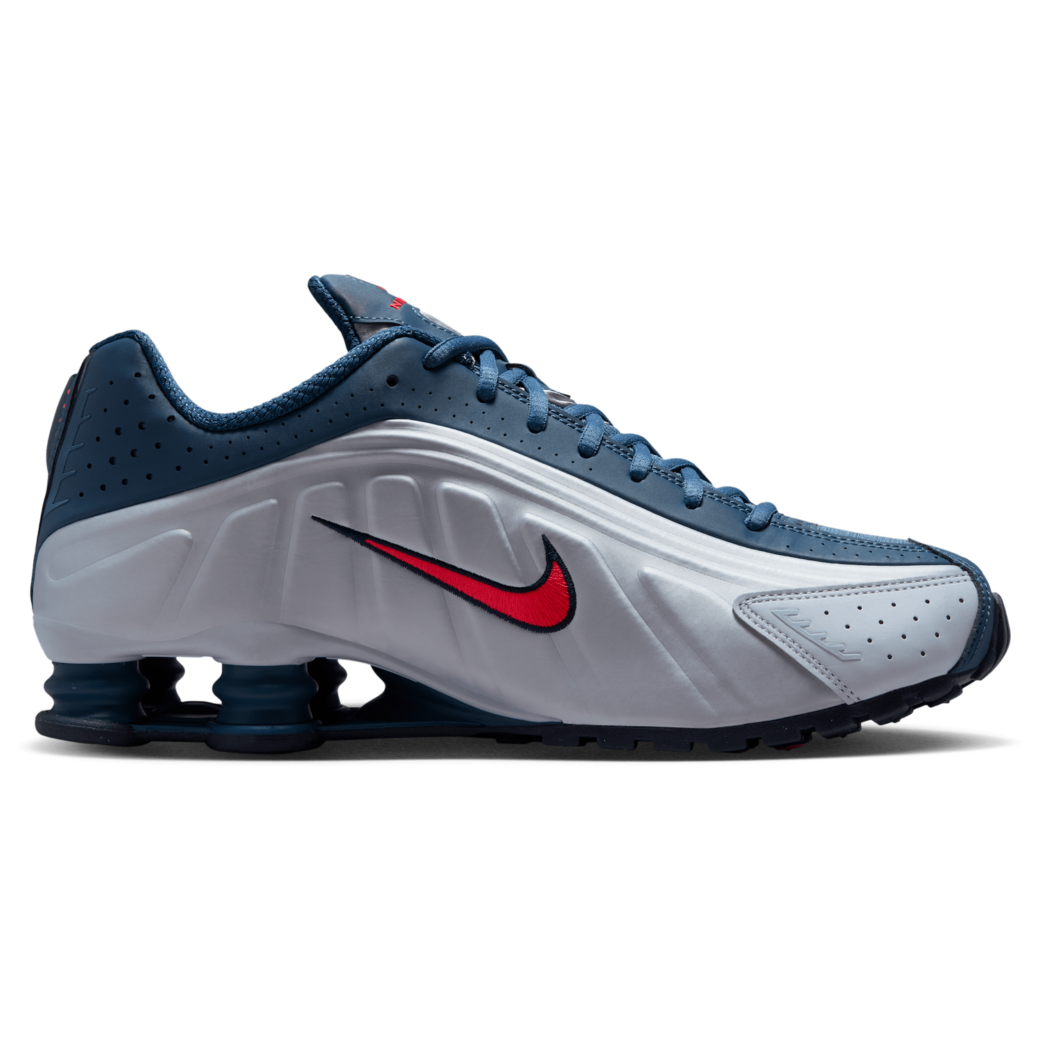 Nike Shox R4 - Men's - Bright Crimson/Football Grey/New Slate