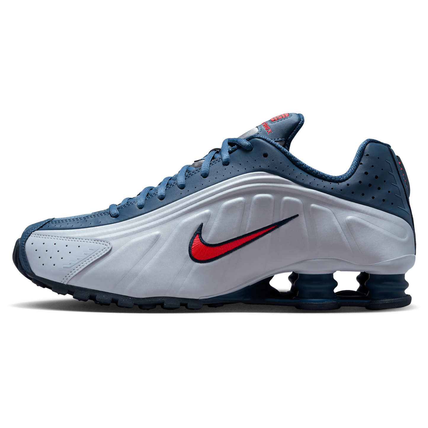 Nike Shox R4 - Men's - Bright Crimson/Football Grey/New Slate