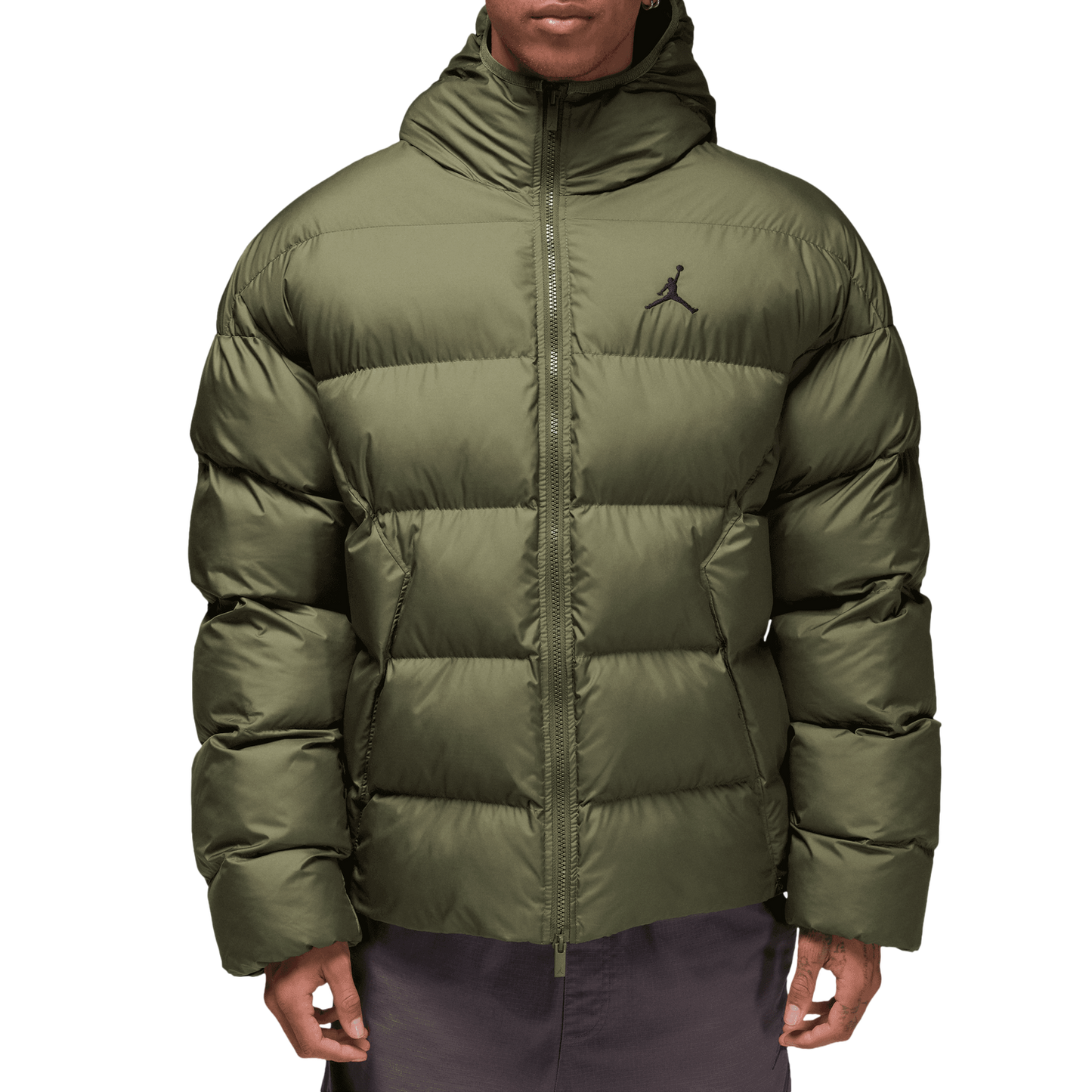 Jordan MJ BRK Puffer Jacket - Men's - Medium Olive/Black