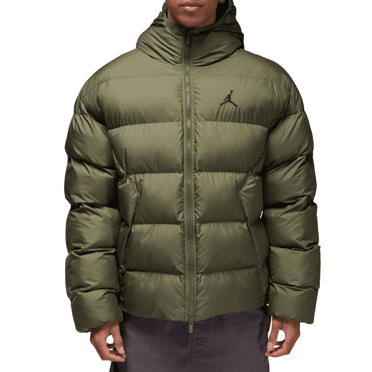 Jordan MJ BRK Puffer Jacket - Men's - Medium Olive/Black