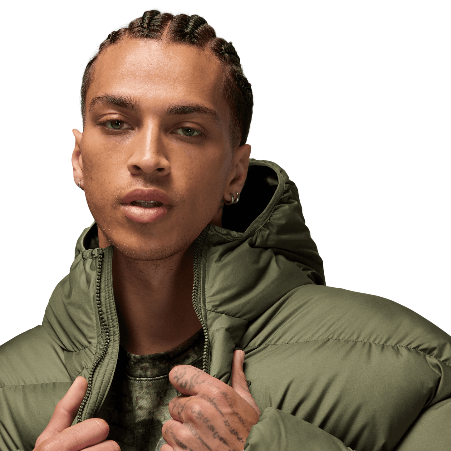 Jordan MJ BRK Puffer Jacket - Men's - Medium Olive/Black