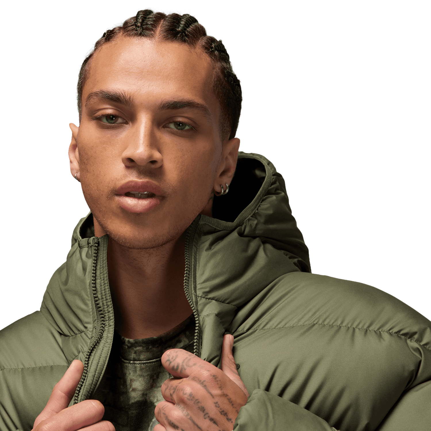 Jordan MJ BRK Puffer Jacket - Men's - Medium Olive/Black