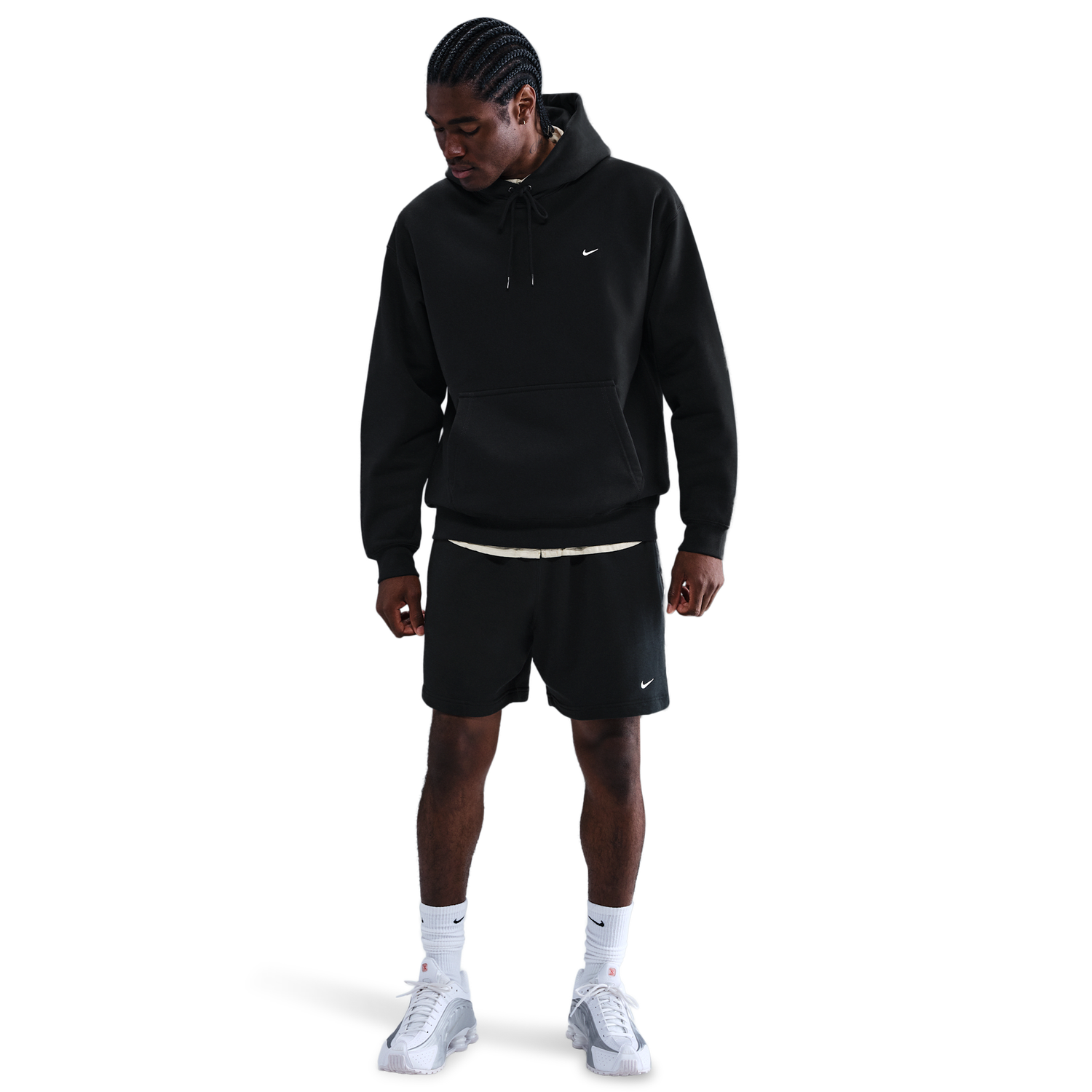 Nike Solo Swoosh BB PO Hoodie - Men's - Black/Black/White