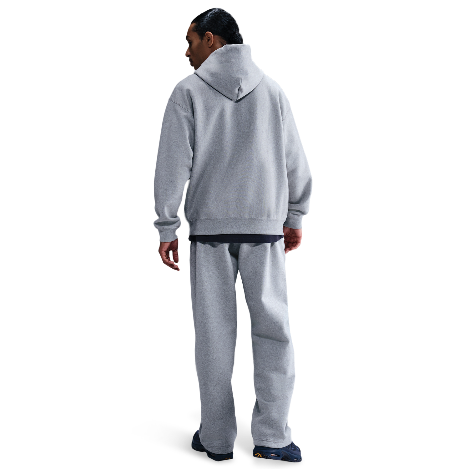 Nike Solo Swoosh BB PO Hoodie - Men's - Dark Grey Heather/White/Light Smoke Grey