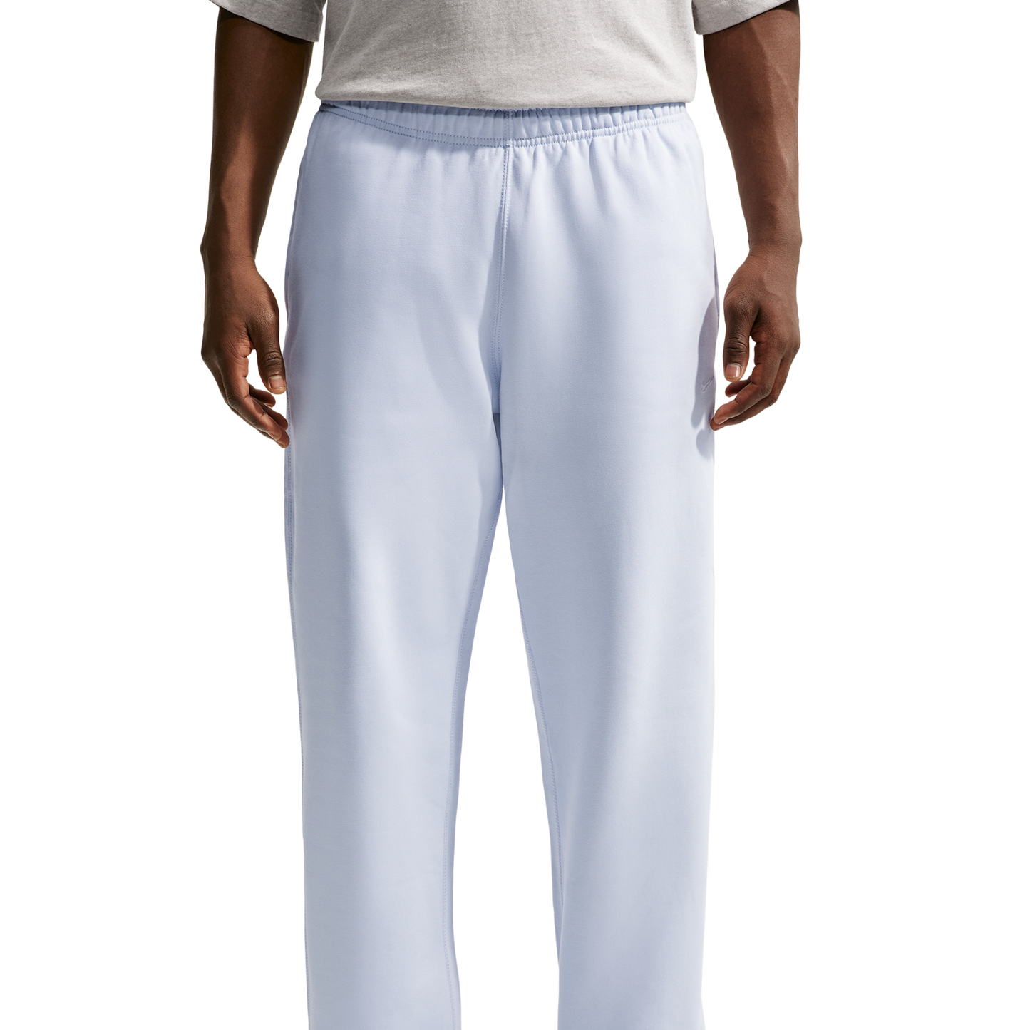 Nike Solo Swoosh BB Open Hem Pant - Men's - Football Grey/Football Grey/White