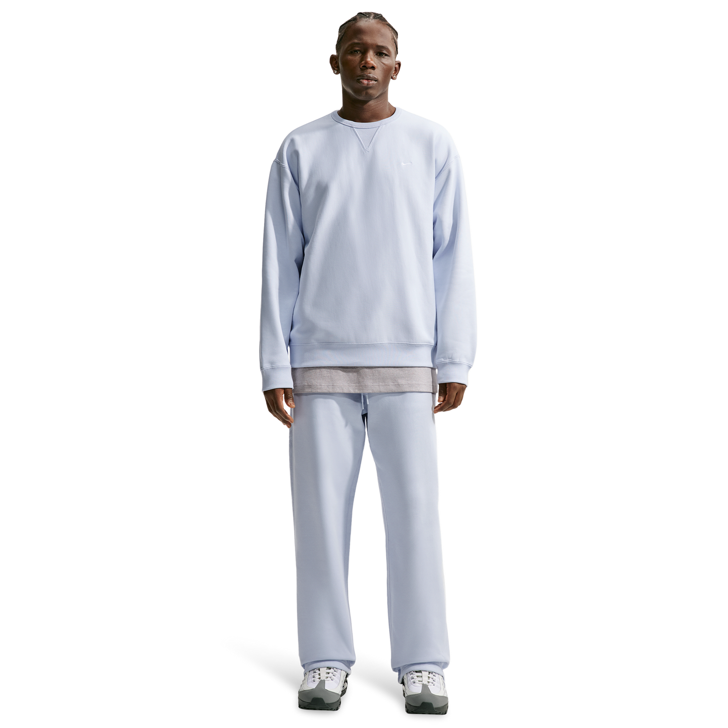 Nike Solo Swoosh BB Open Hem Pant - Men's - Football Grey/Football Grey/White