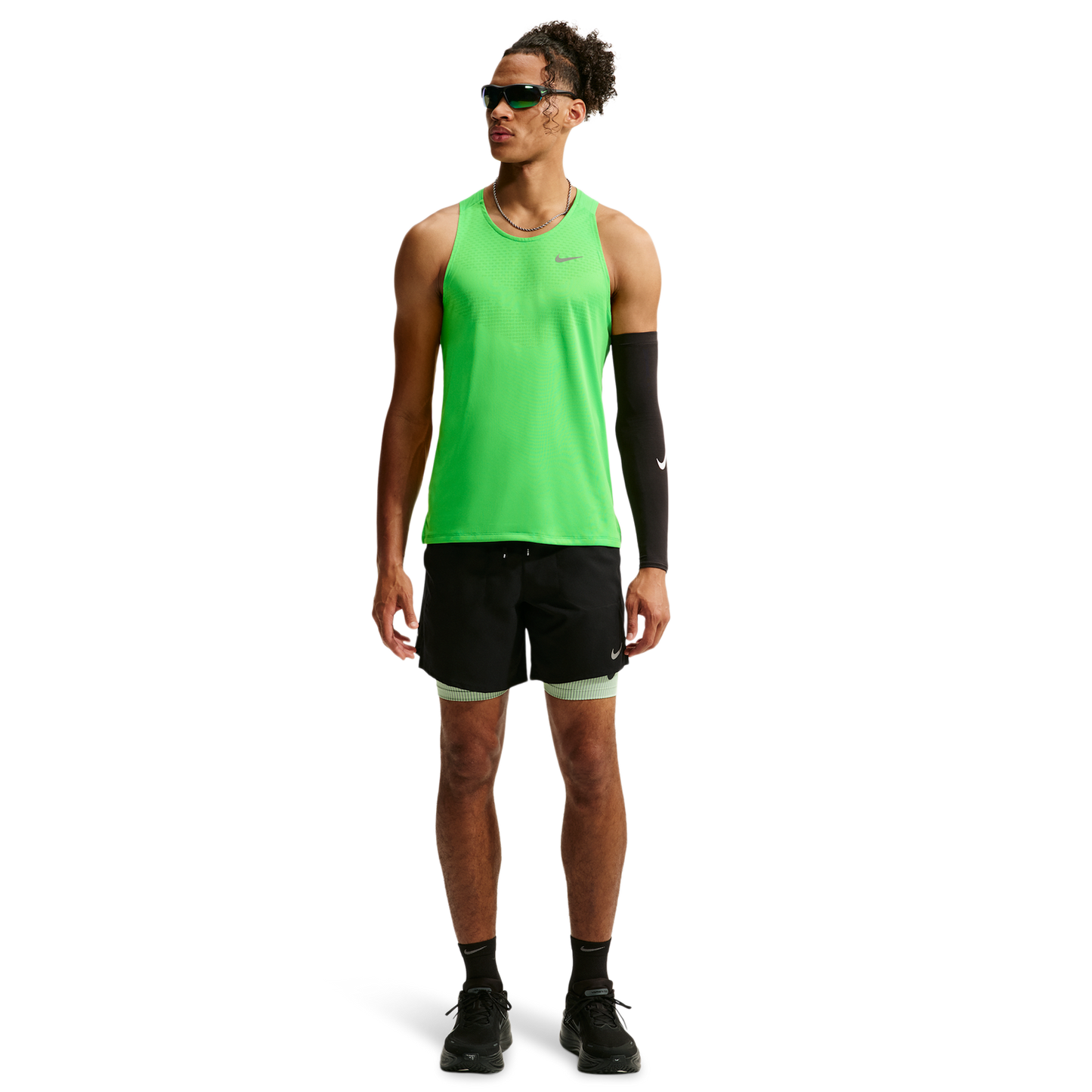 Nike Dri-FIT ADV STRIDE TANK - Men's - Green Spark/Reflective Silver