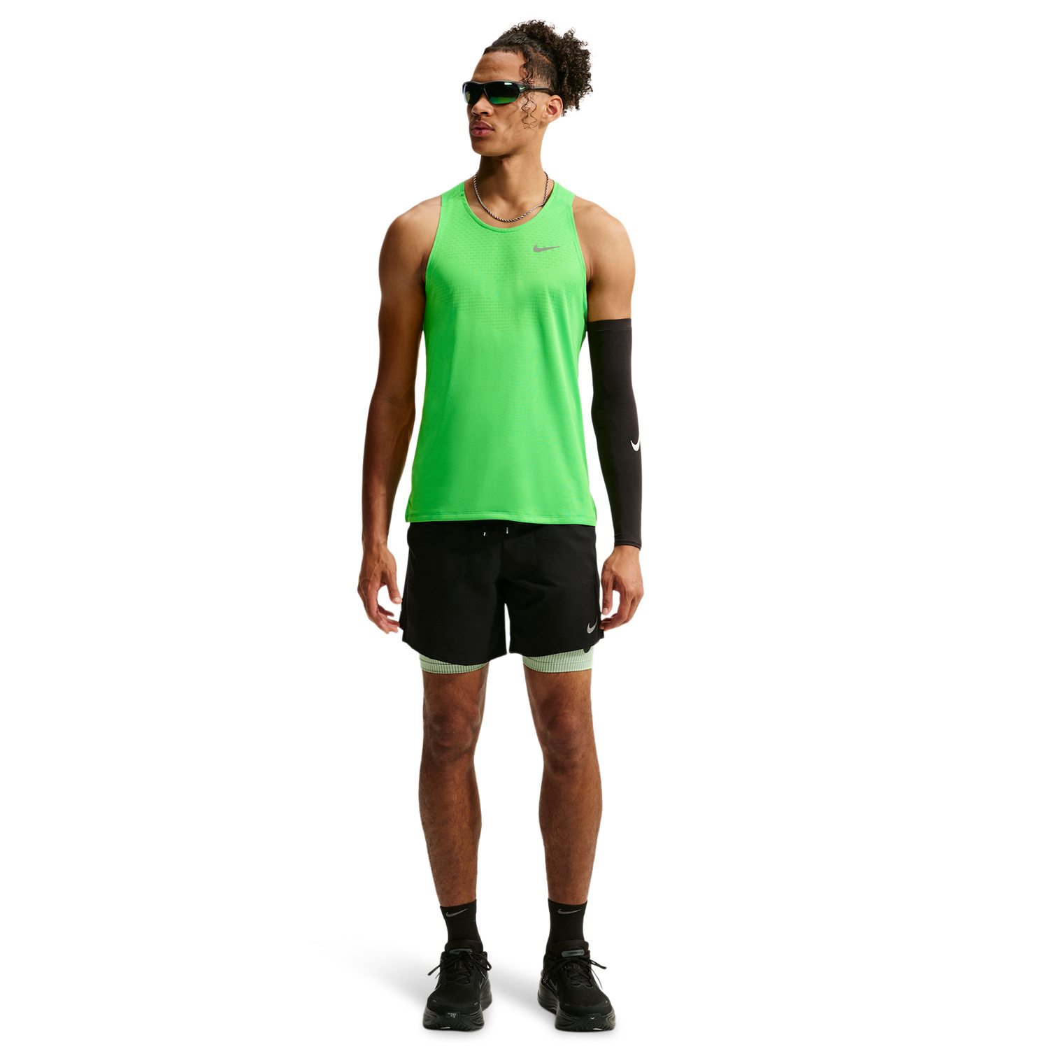Nike Dri-FIT ADV STRIDE TANK - Men's - Green Spark/Reflective Silver