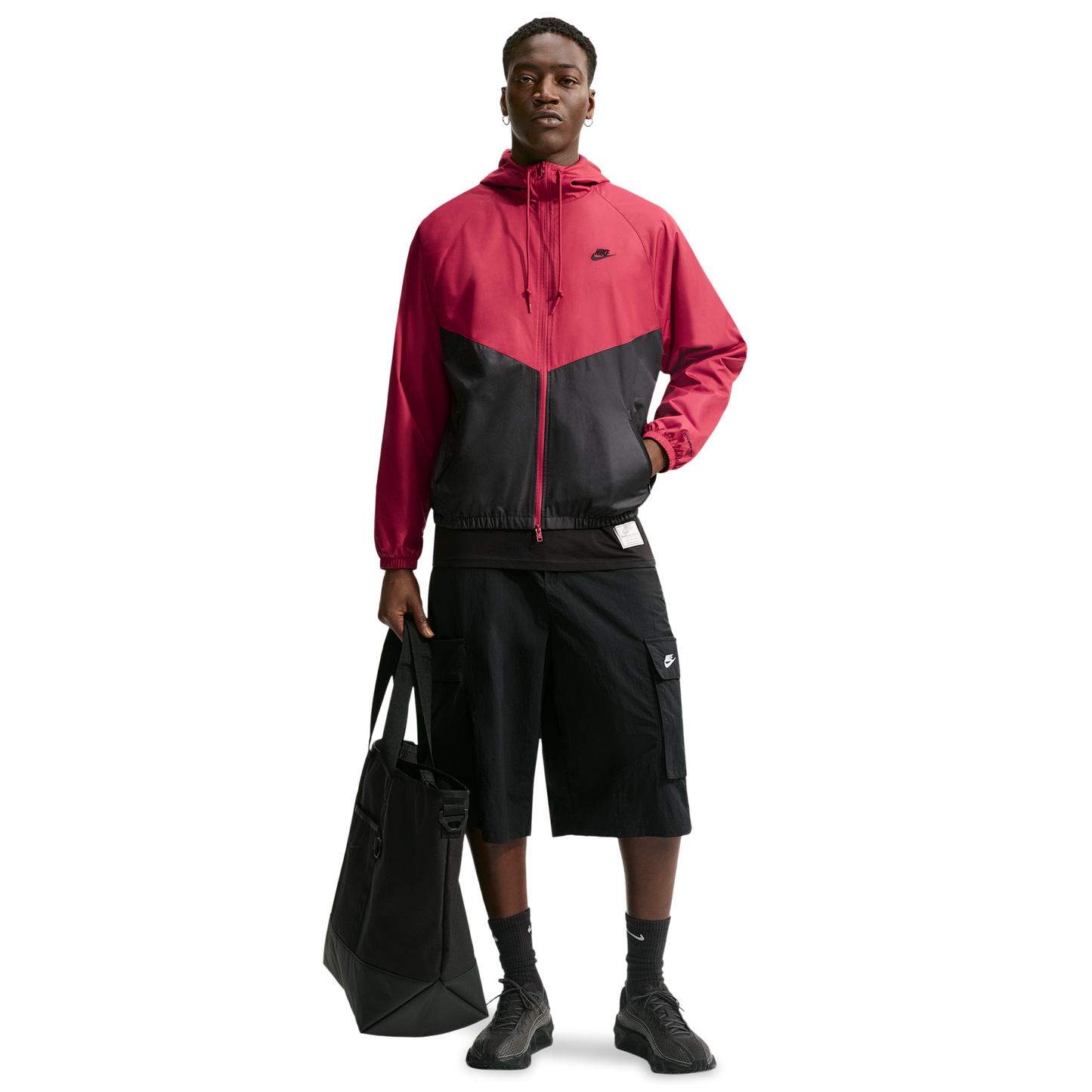 Nike NSW Windrunner Jacket - Men's - Tough Red/Black/Black