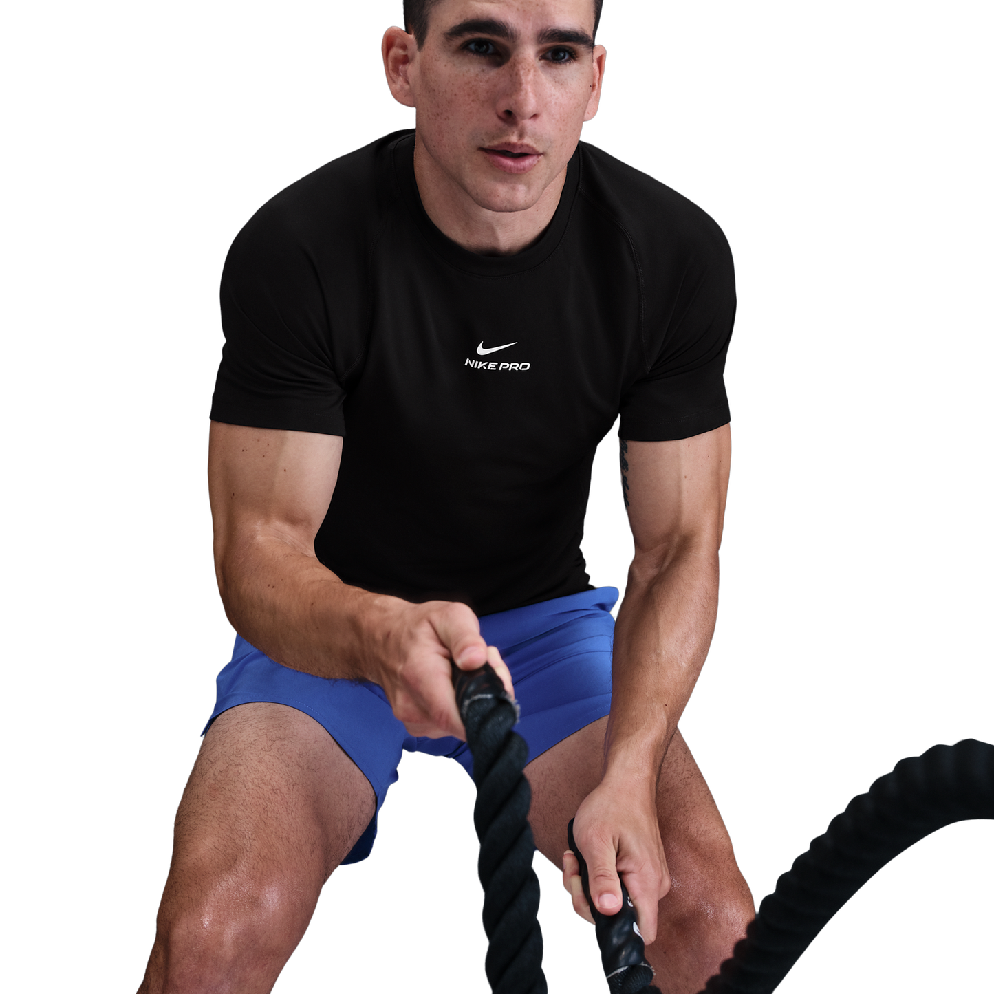 Nike Pro Training Dri-FIT SS Top - Men's - Black/White