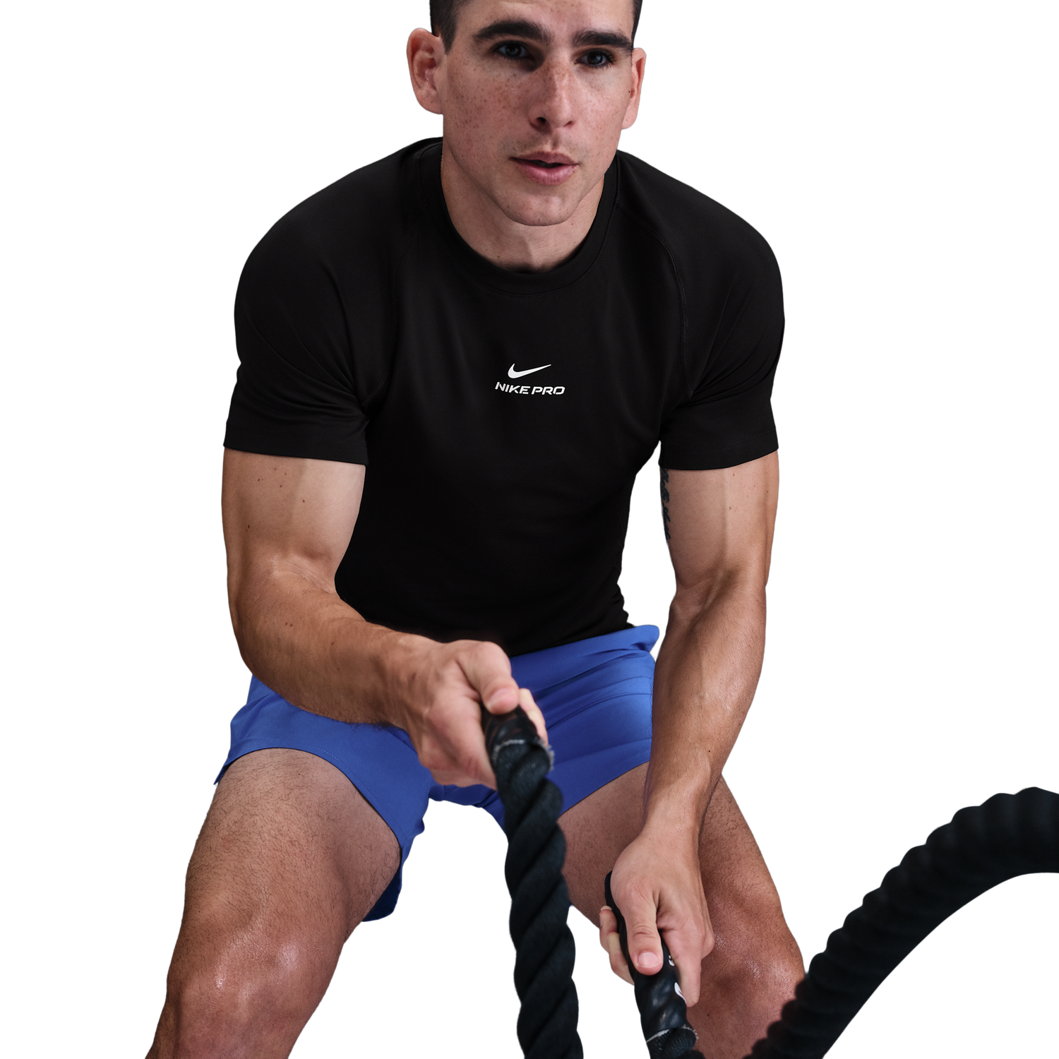 Nike Pro Training Dri-FIT SS Top - Men's - Black/White