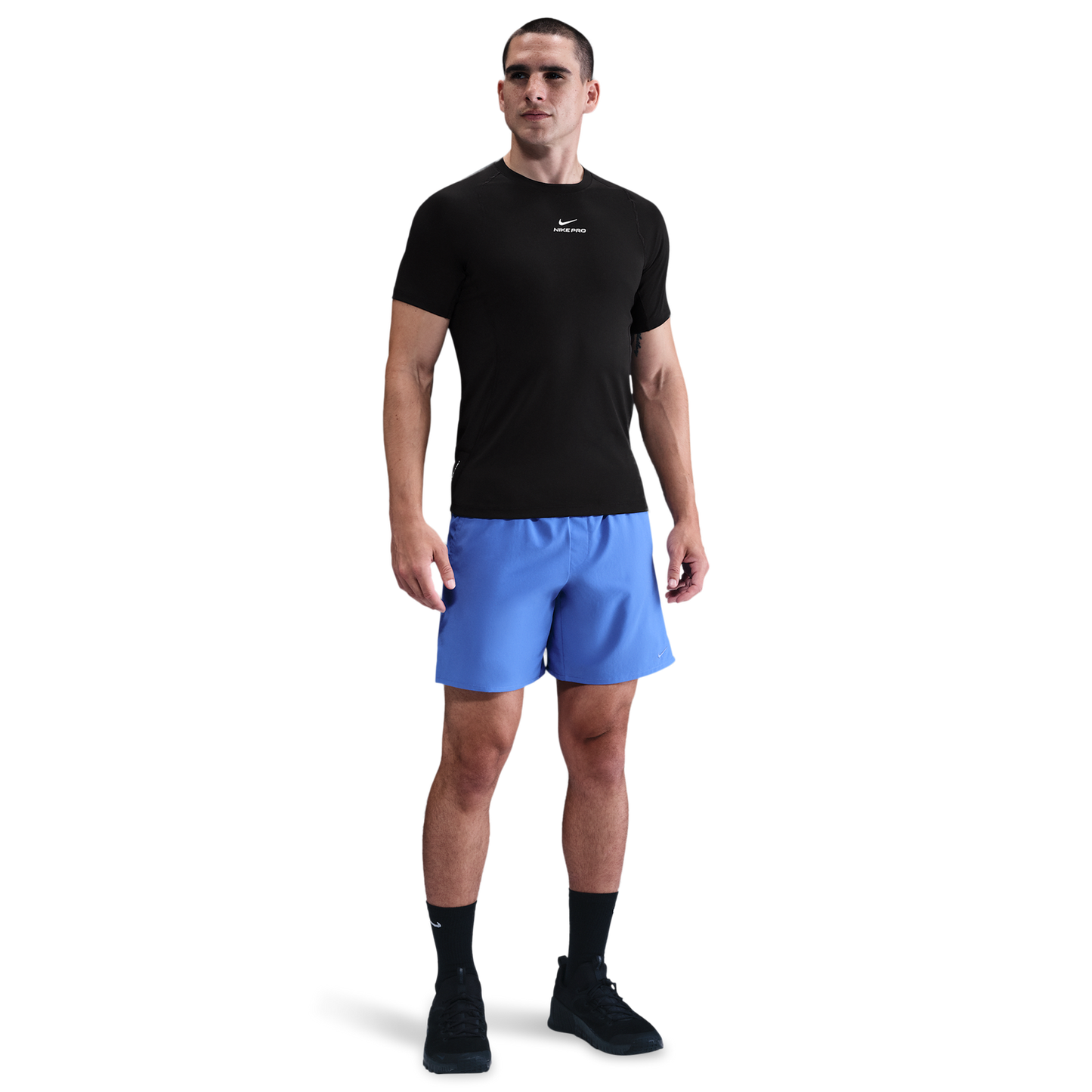 Nike Pro Training Dri-FIT SS Top - Men's - Black/White