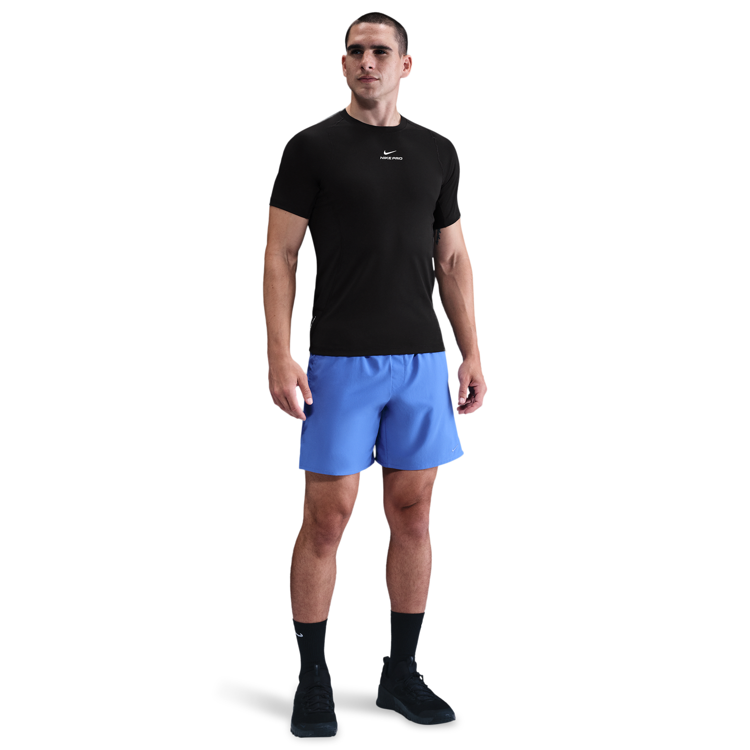 Nike Pro Training Dri-FIT SS Top - Men's - Black/White