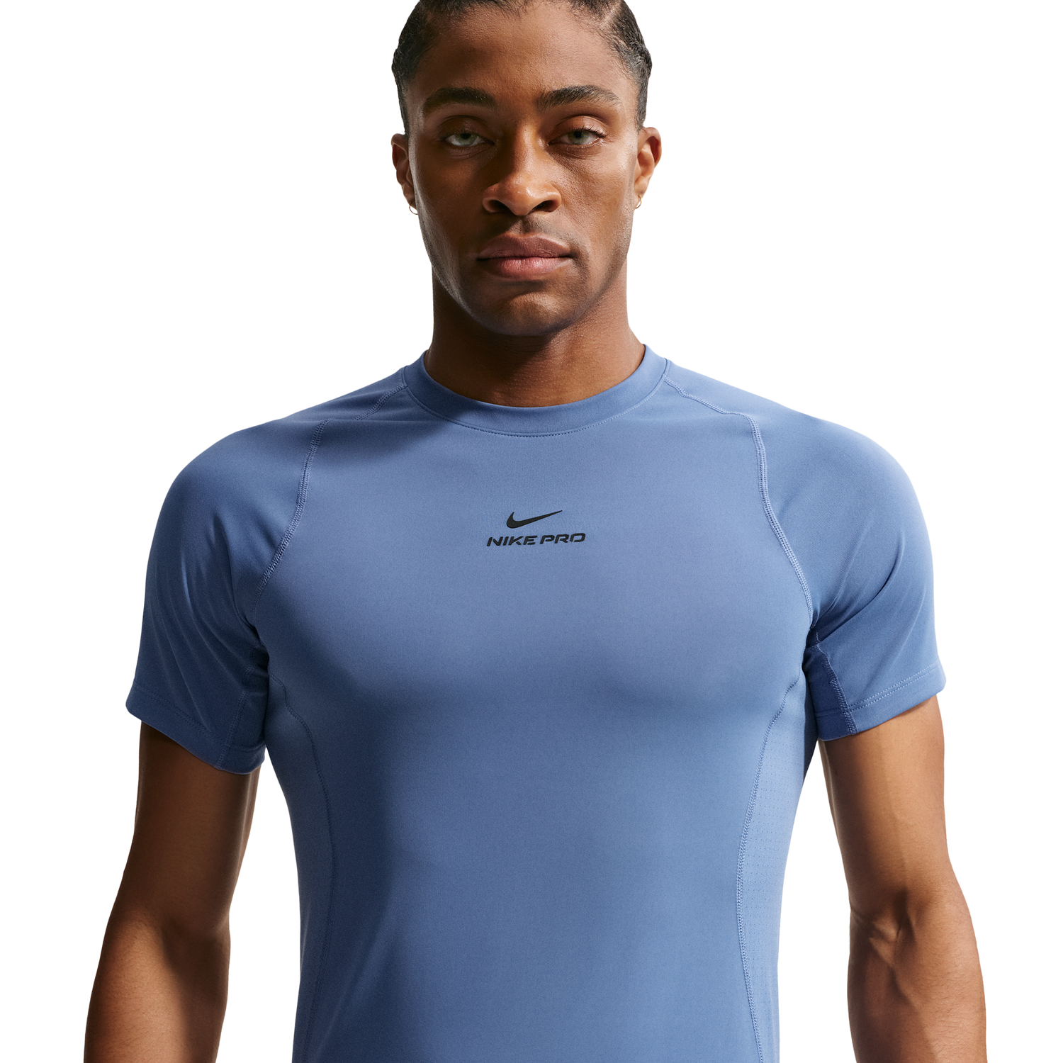 Nike Pro Training Dri-FIT SS Top - Men's - Indigo Storm/Black