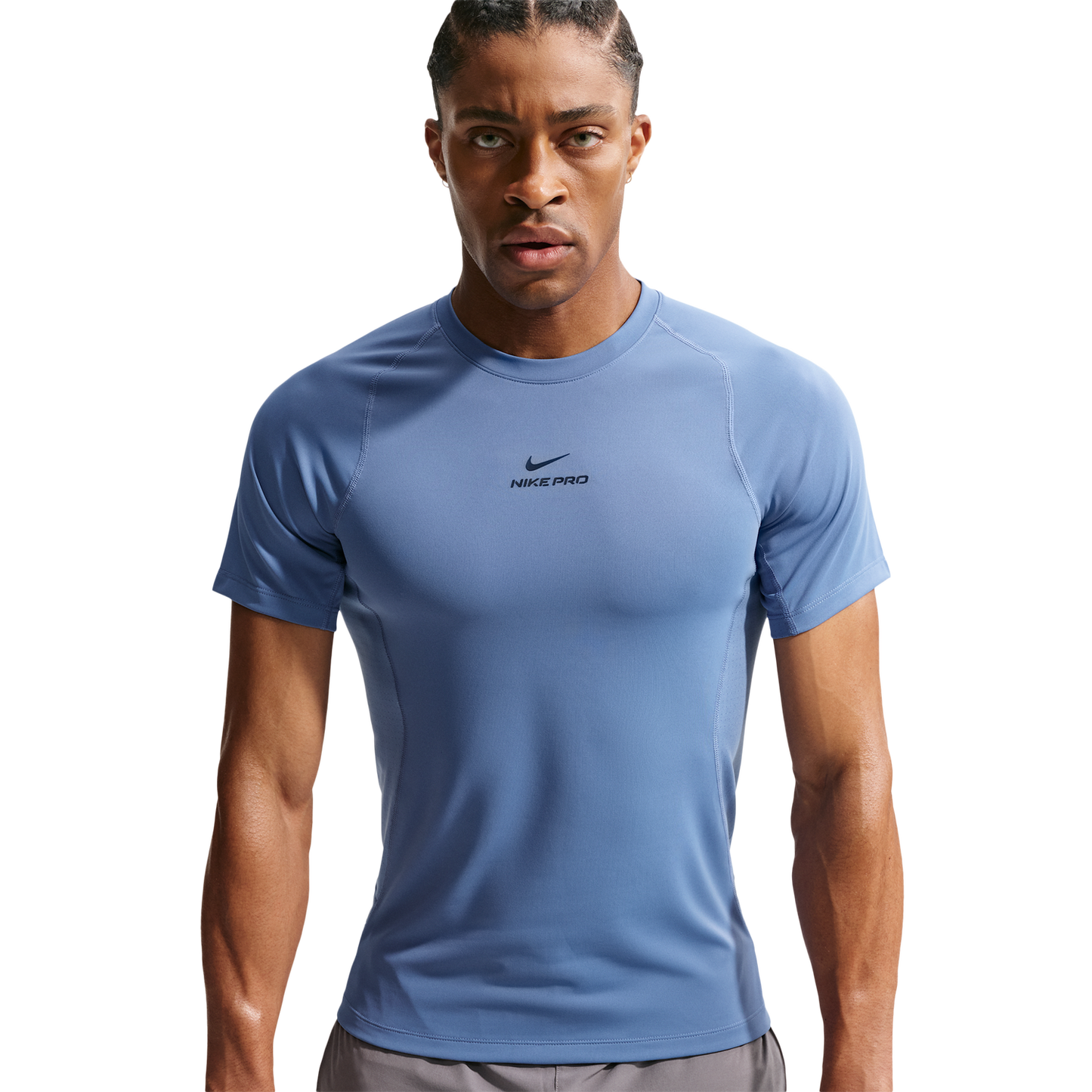 Nike Pro Training Dri-FIT SS Top - Men's - Indigo Storm/Black