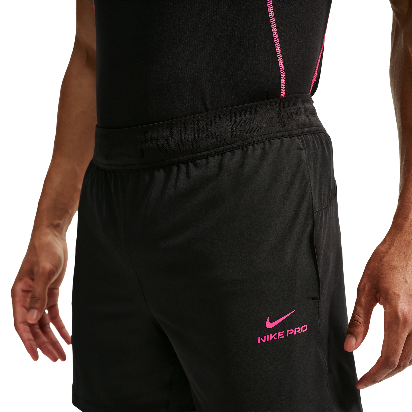 Nike Pro Training Dri-FIT 6In Short - Men's - Black/Hyper Pink