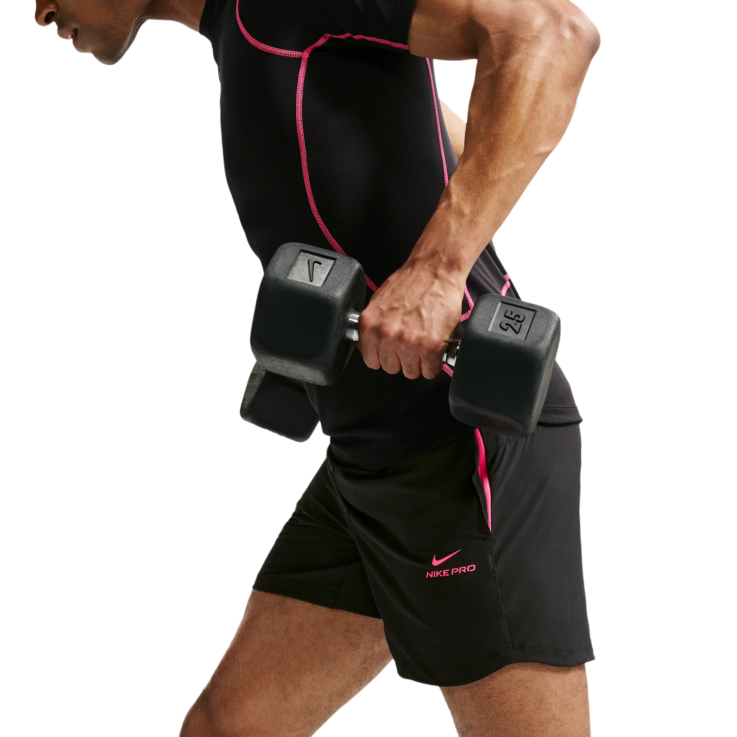 Nike Pro Training Dri-FIT 6In Short - Men's - Black/Hyper Pink