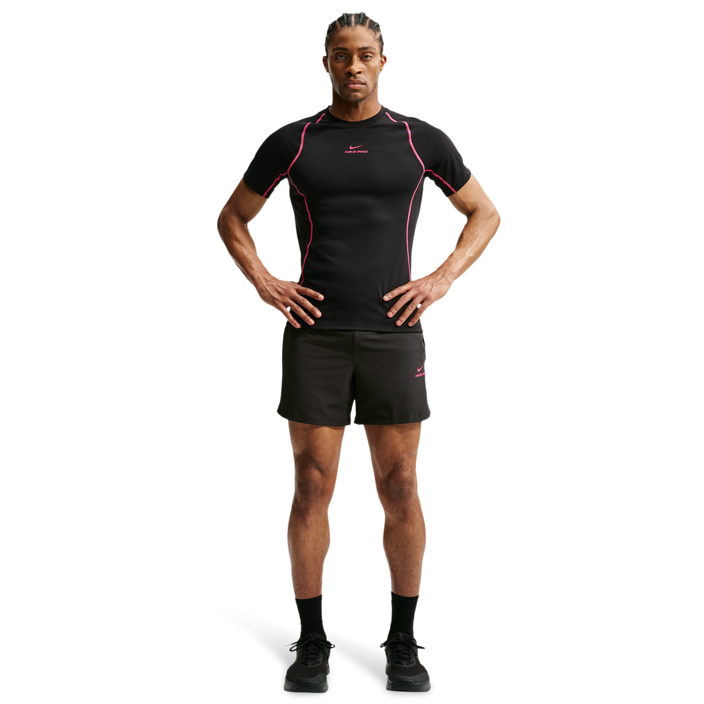 Nike Pro Training Dri-FIT 6In Short - Men's - Black/Hyper Pink