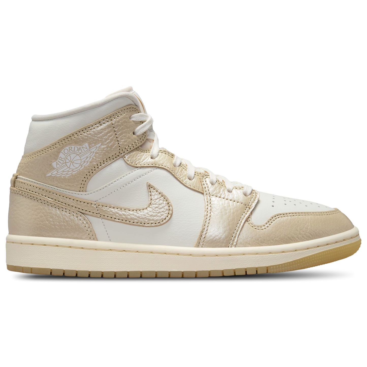Jordan AJ 1 Mid - Women's - Team Gold/Sail/Pale Ivory
