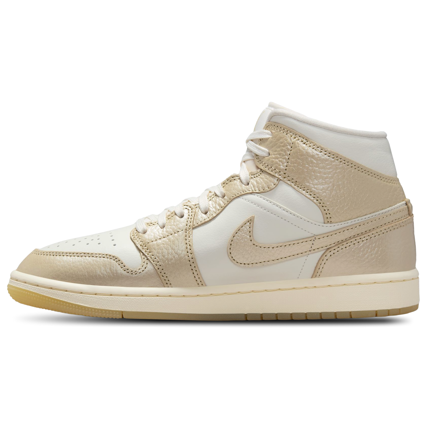 Jordan AJ 1 Mid - Women's - Team Gold/Sail/Pale Ivory