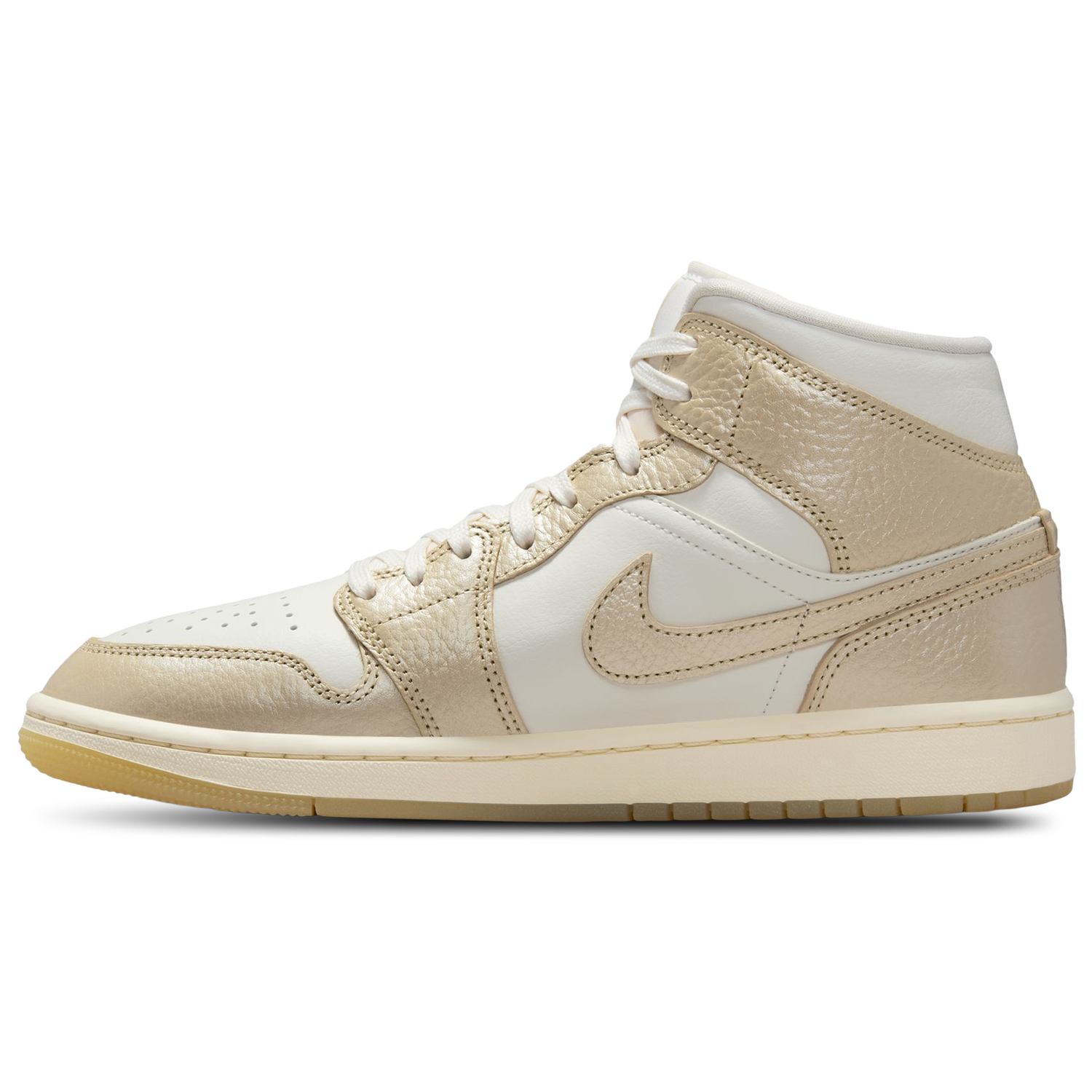 Jordan AJ 1 Mid - Women's - Team Gold/Sail/Pale Ivory