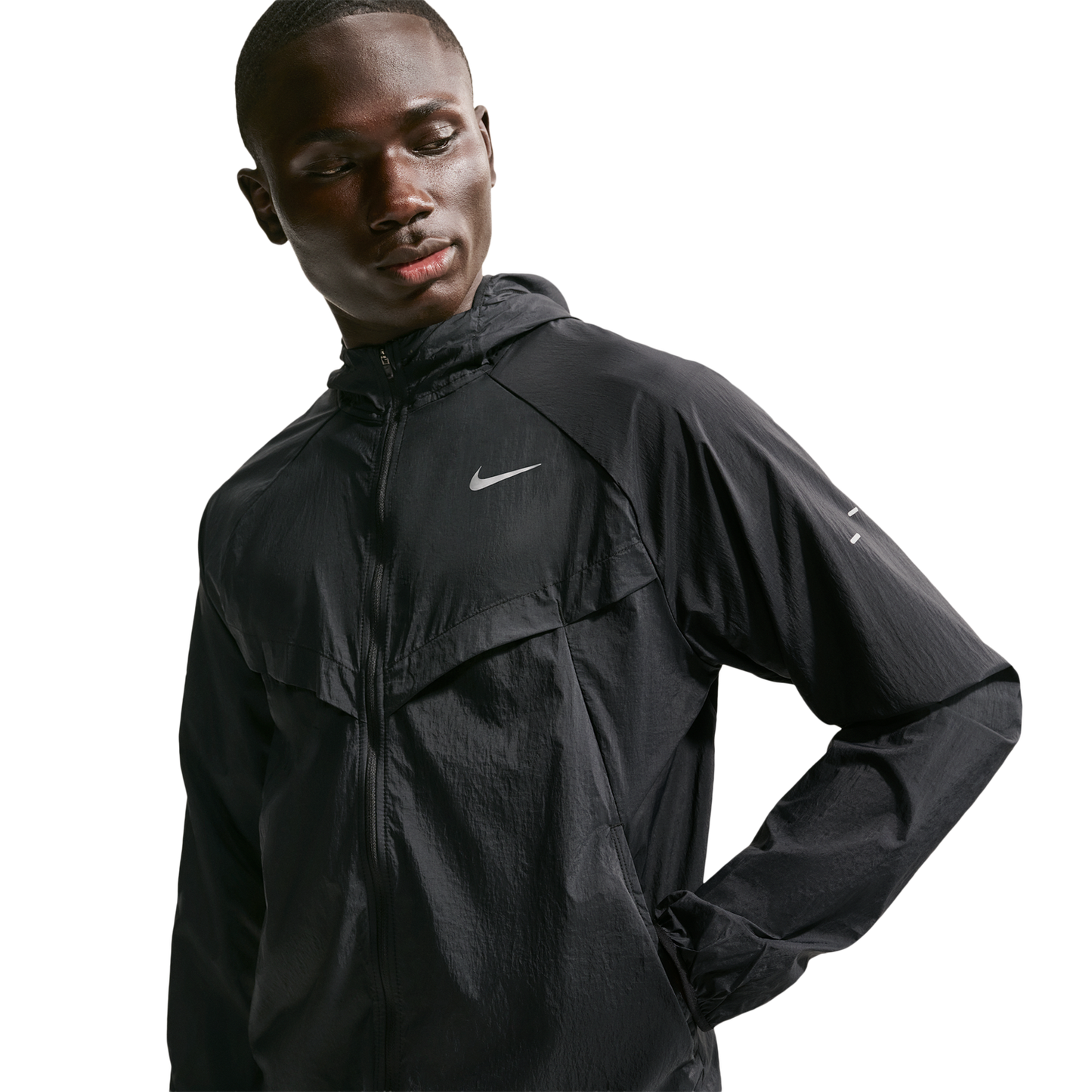 Nike UV RPL STRIDE JACKET - Men's - Black/Reflective Silver/Black