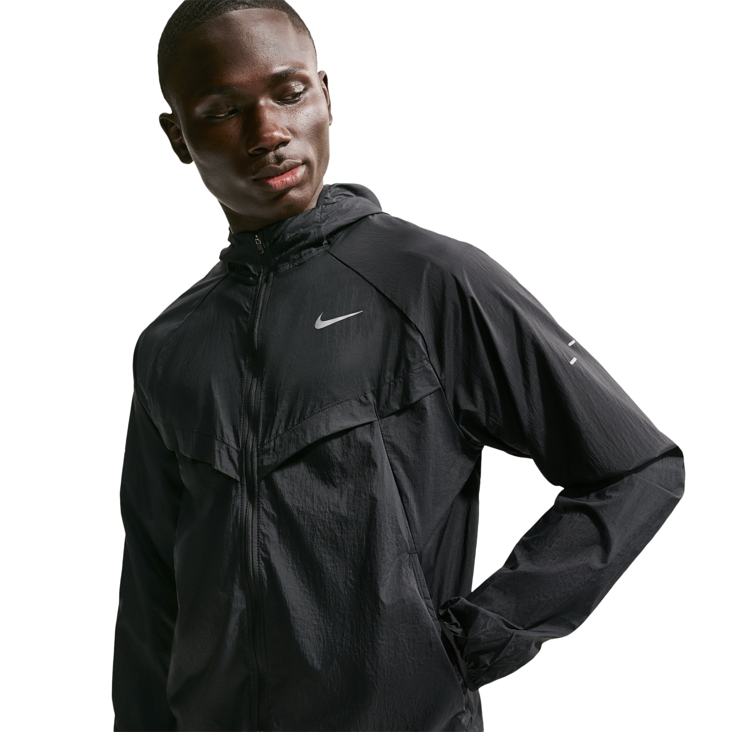 Nike UV RPL STRIDE JACKET - Men's - Black/Reflective Silver/Black
