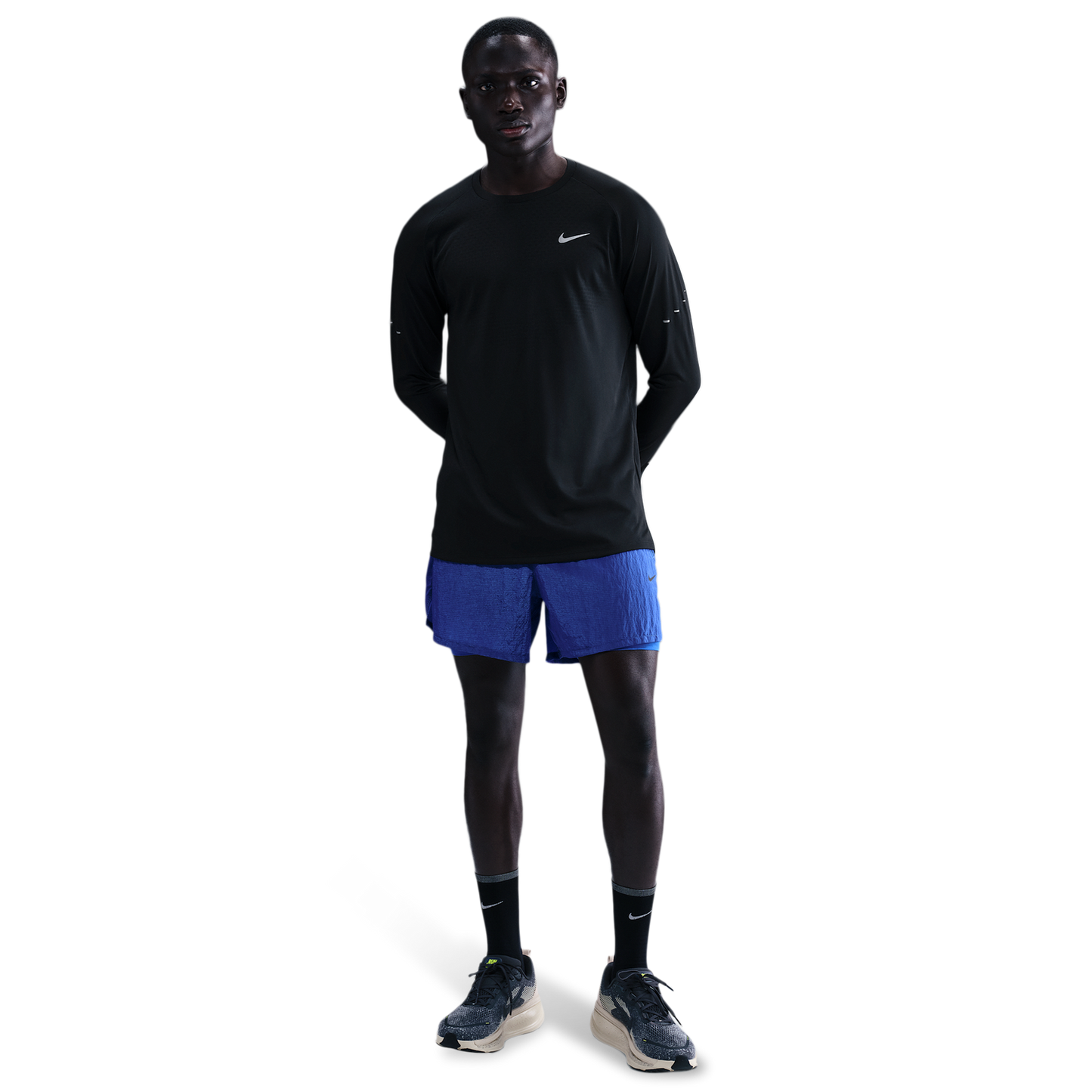 Nike Dri-FIT Adv Stride LS Top - Men's - Black/Reflective Silver