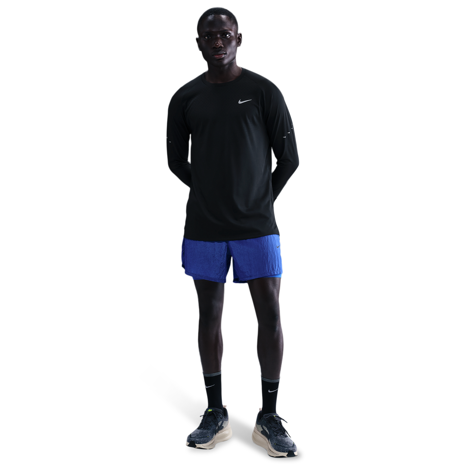 Nike Dri-FIT Adv Stride LS Top - Men's - Black/Reflective Silver