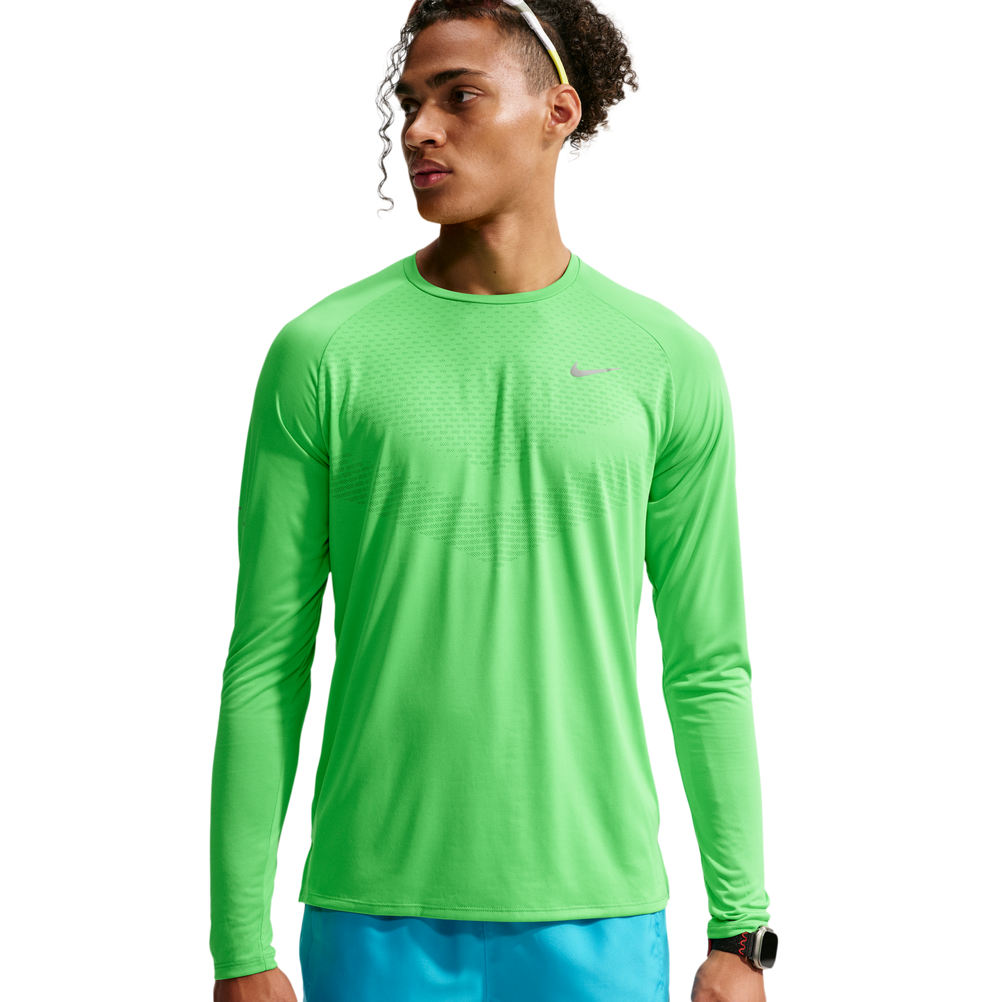 Nike Dri-FIT Adv Stride LS Top - Men's - Green Spark/Reflective Silver