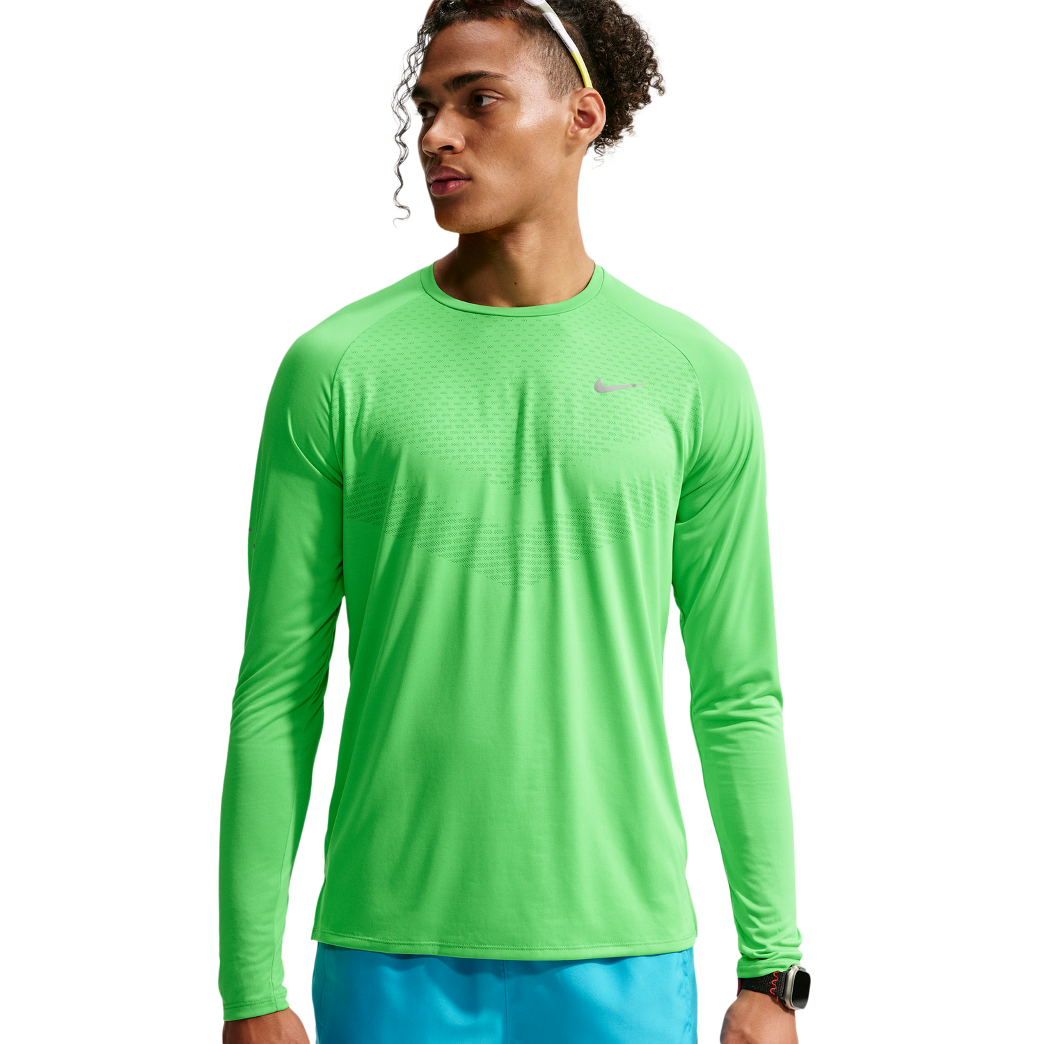 Nike Dri-FIT Adv Stride LS Top - Men's - Green Spark/Reflective Silver