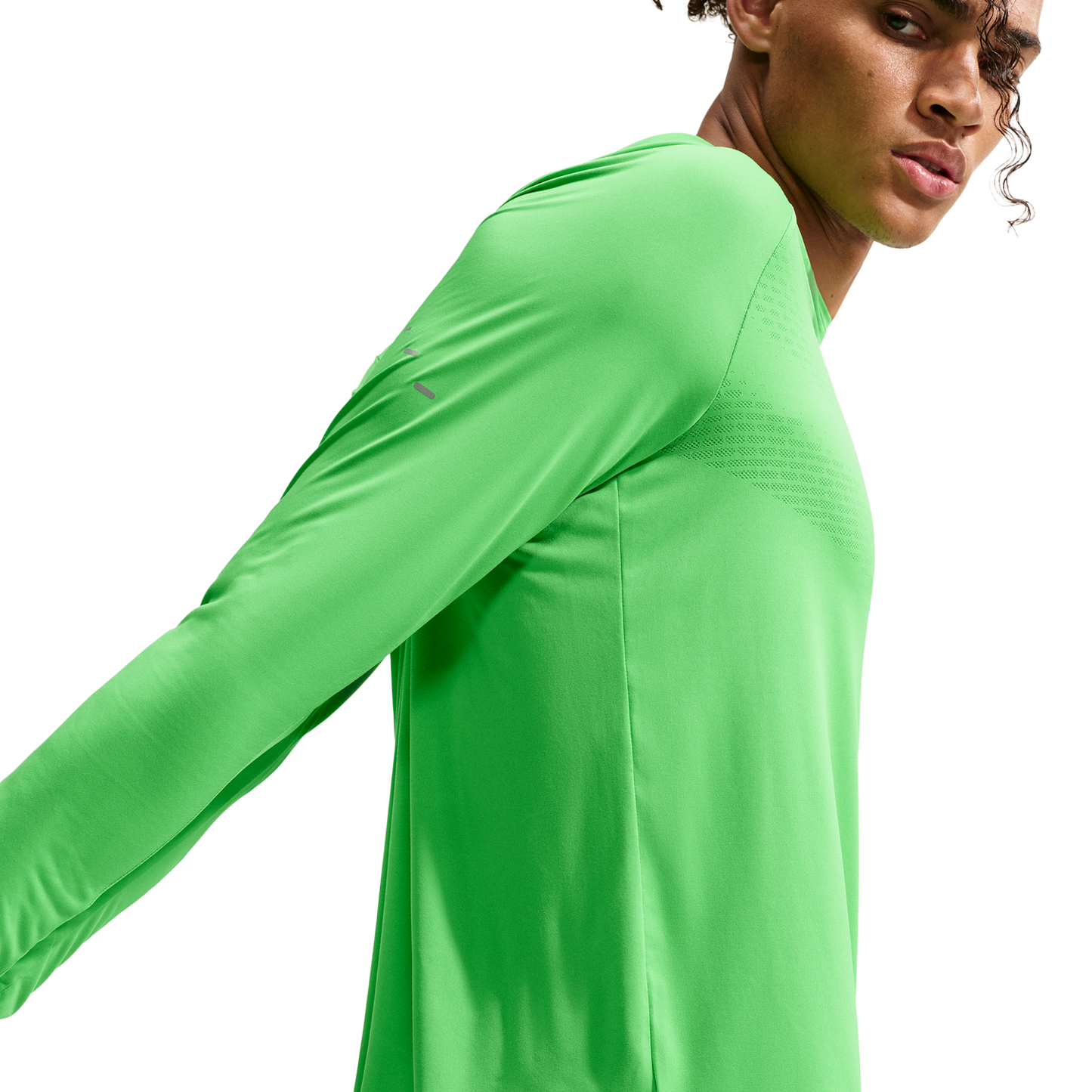 Nike Dri-FIT Adv Stride LS Top - Men's - Green Spark/Reflective Silver
