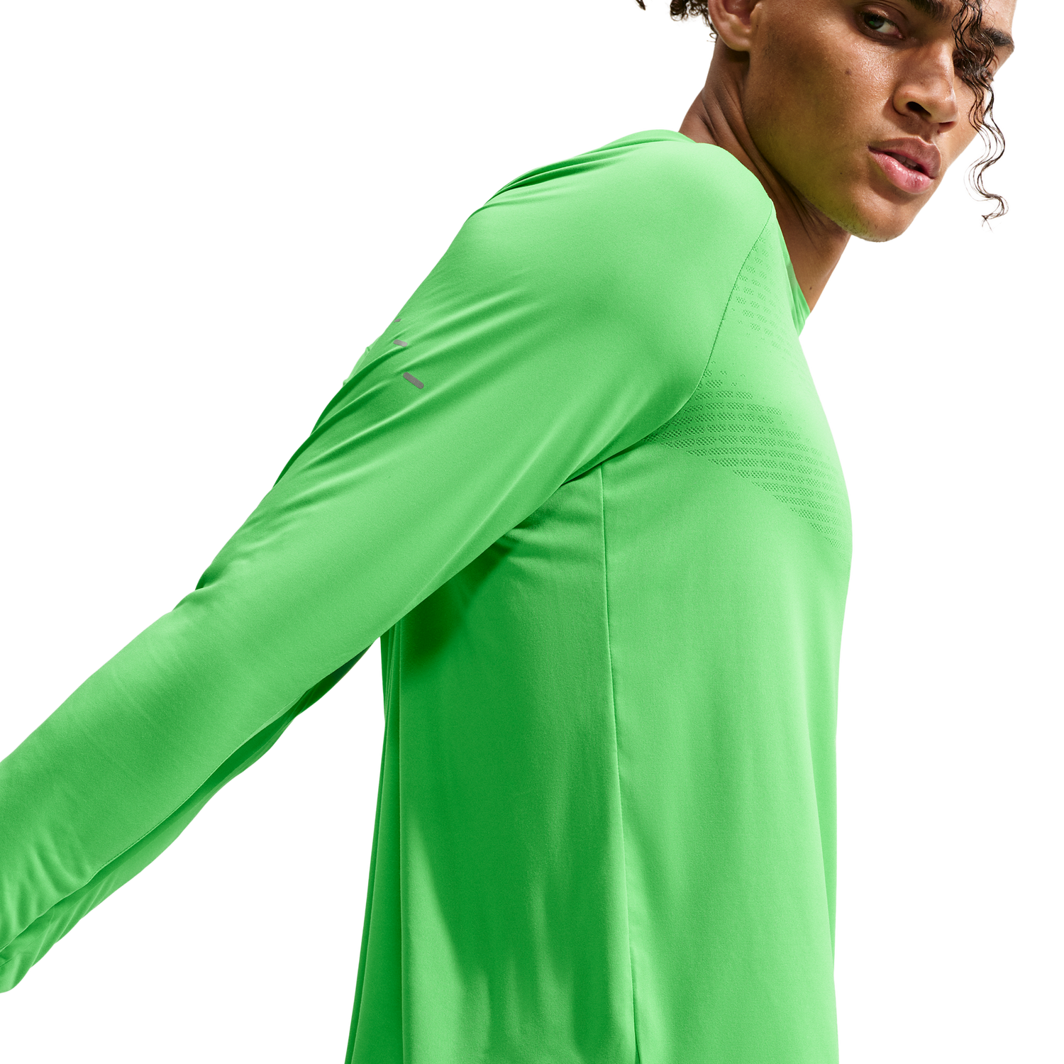 Nike Dri-FIT Adv Stride LS Top - Men's - Green Spark/Reflective Silver