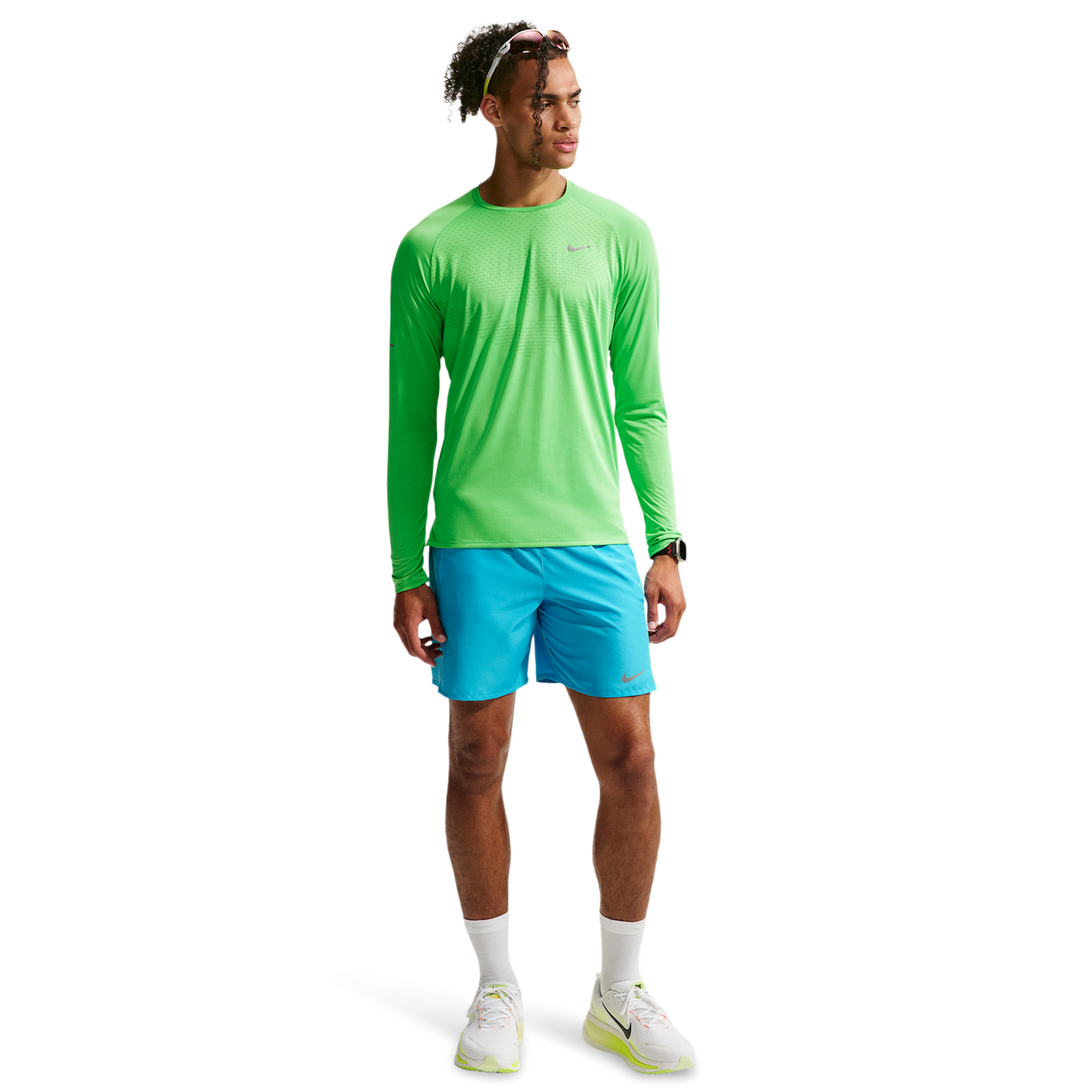 Nike Dri-FIT Adv Stride LS Top - Men's - Green Spark/Reflective Silver