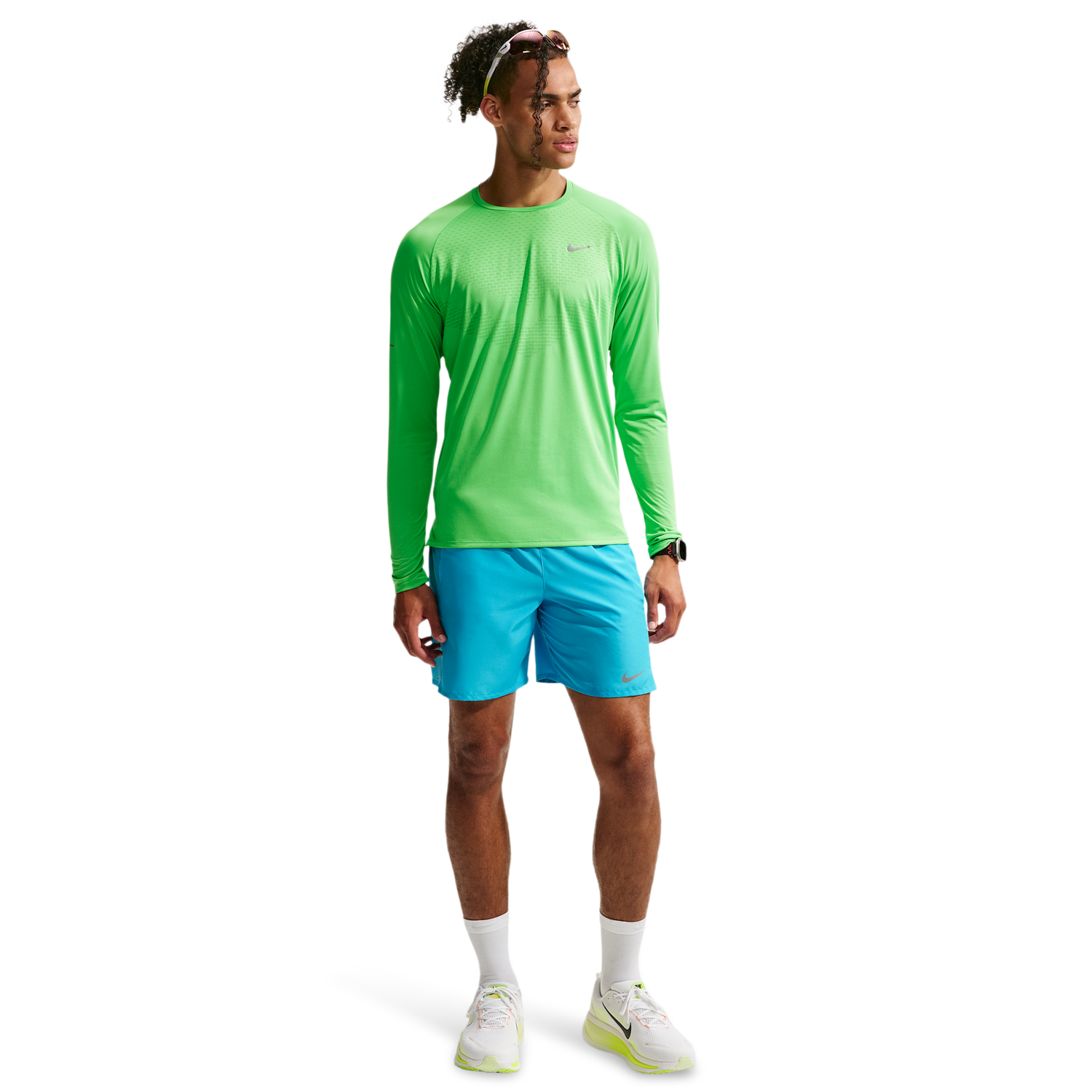 Nike Dri-FIT Adv Stride LS Top - Men's - Green Spark/Reflective Silver