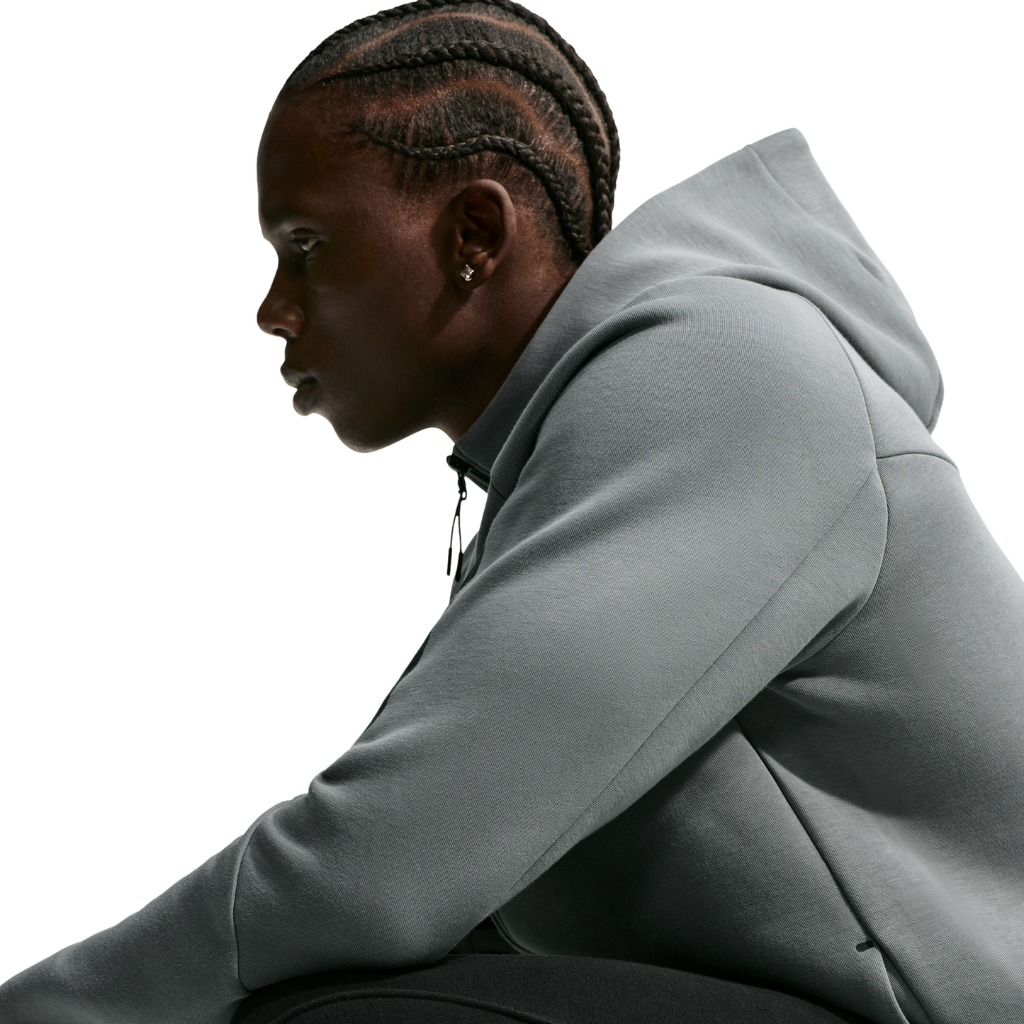 Nike Tech Fleece Full-Zip Windrunner Hoodie - Men's - Smoke Grey/Football Blue