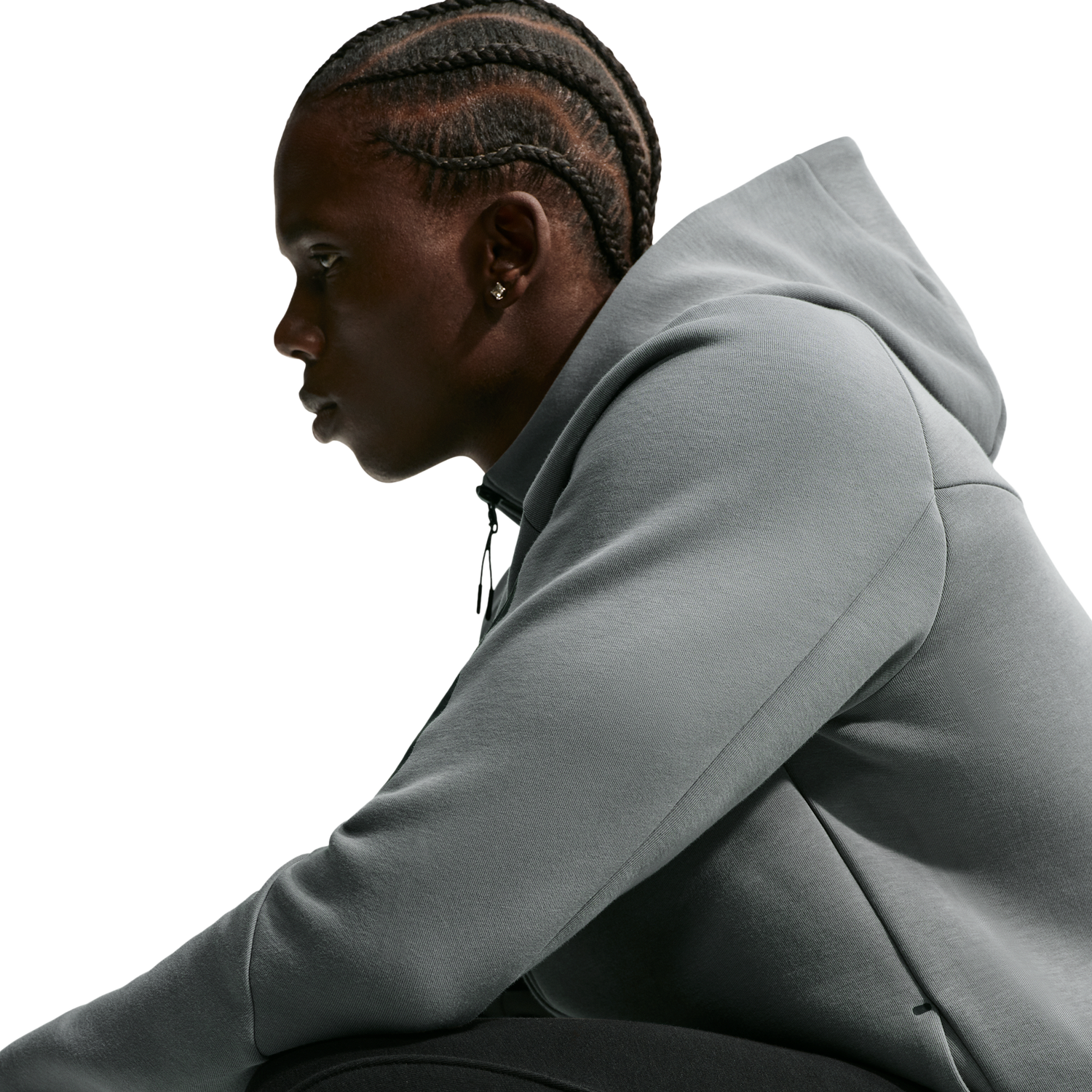 Nike Tech Fleece Full-Zip Windrunner Hoodie - Men's - Smoke Grey/Football Blue