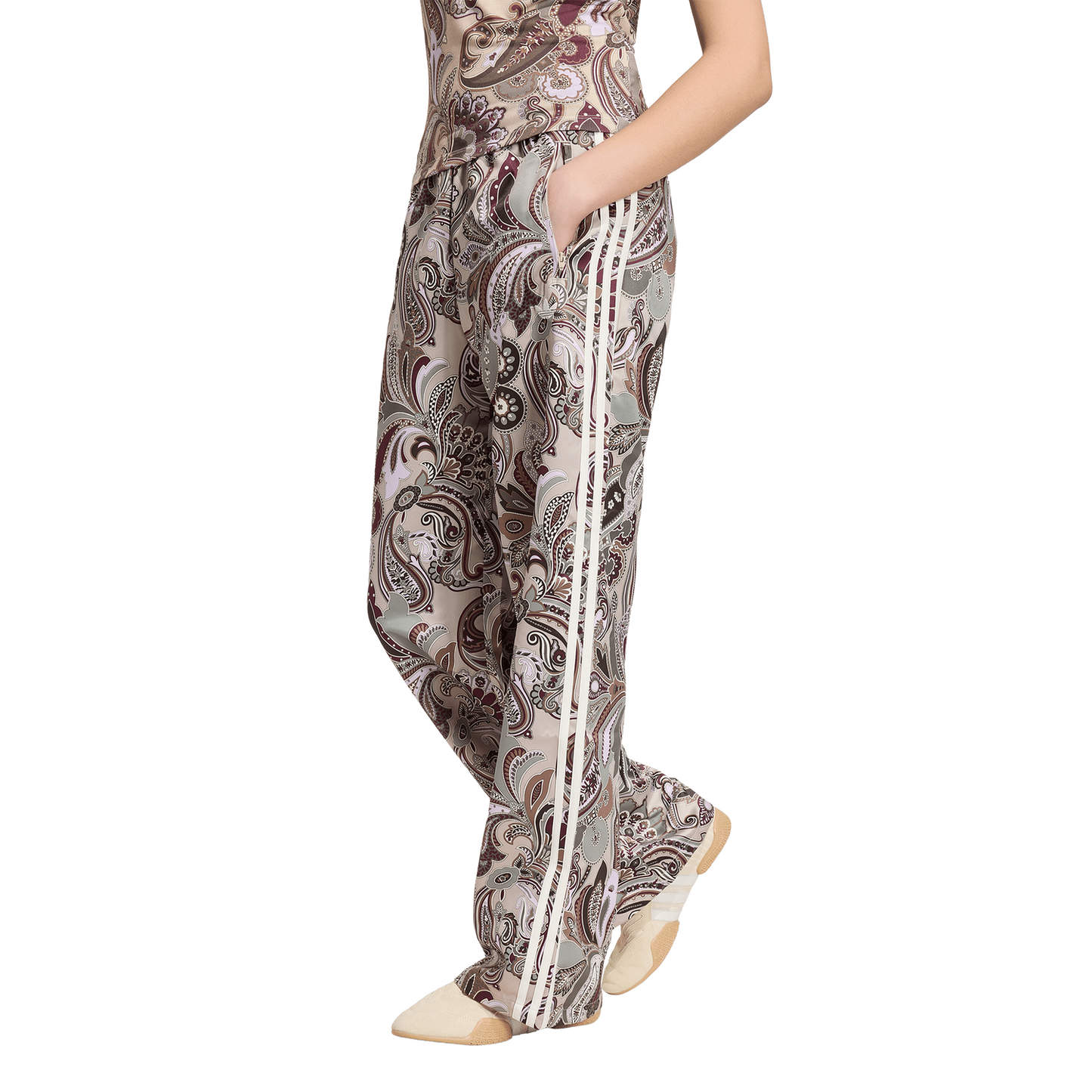 adidas Originals x Liberty London Firebird Satin Pants - Women's - Multicolor/Khaki