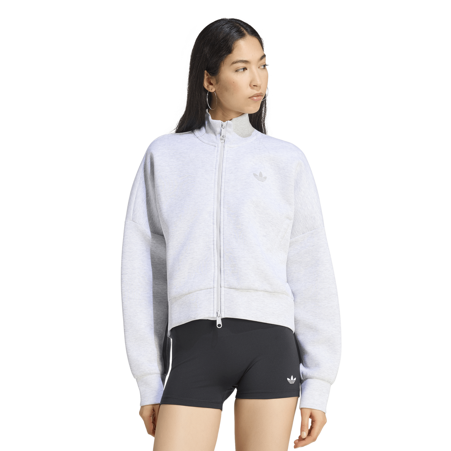 adidas Spacer Track Top - Women's - Light Grey Heather/Reflective Silver/Grey