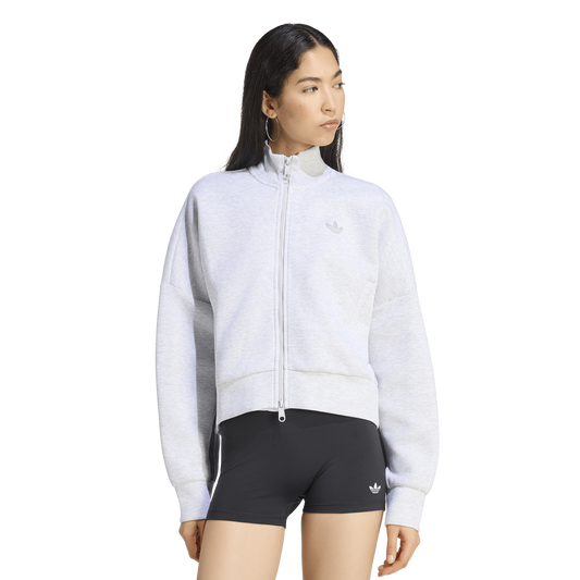 adidas Spacer Track Top - Women's - Light Grey Heather/Reflective Silver/Grey