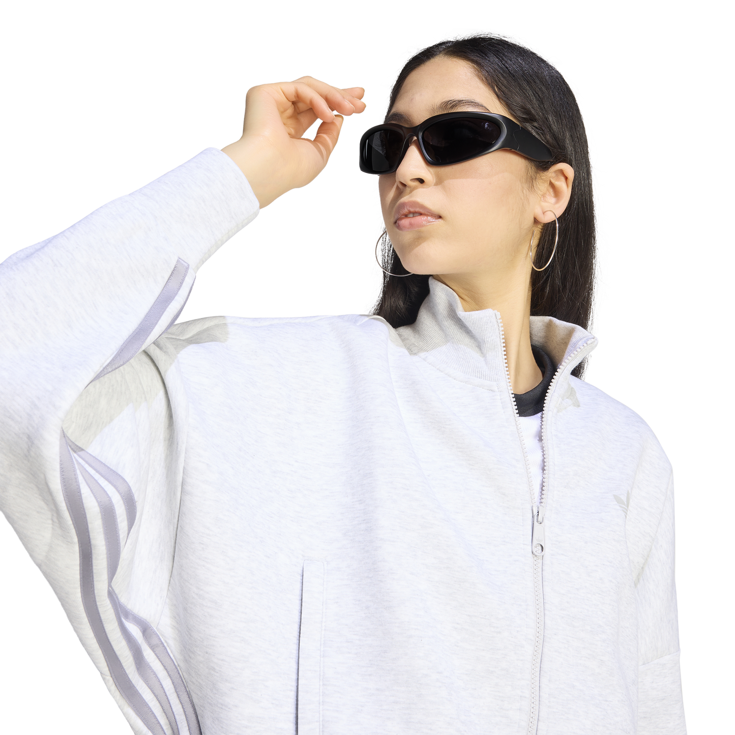 adidas Spacer Track Top - Women's - Light Grey Heather/Reflective Silver/Grey
