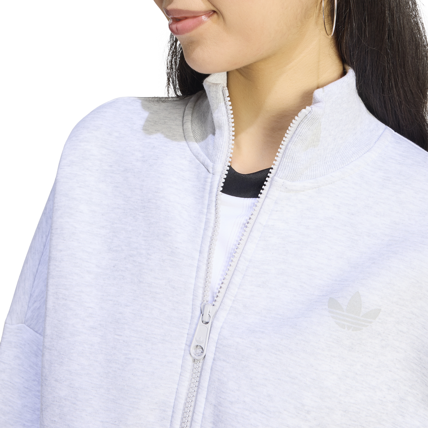 adidas Spacer Track Top - Women's - Light Grey Heather/Reflective Silver/Grey