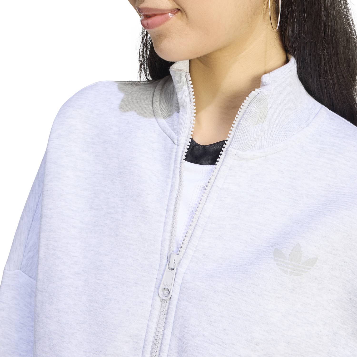 adidas Spacer Track Top - Women's - Light Grey Heather/Reflective Silver/Grey