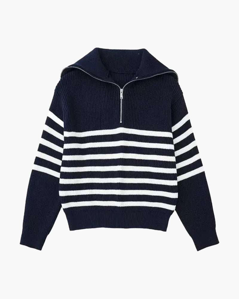 Striped Zip Up Sweater - foto 3