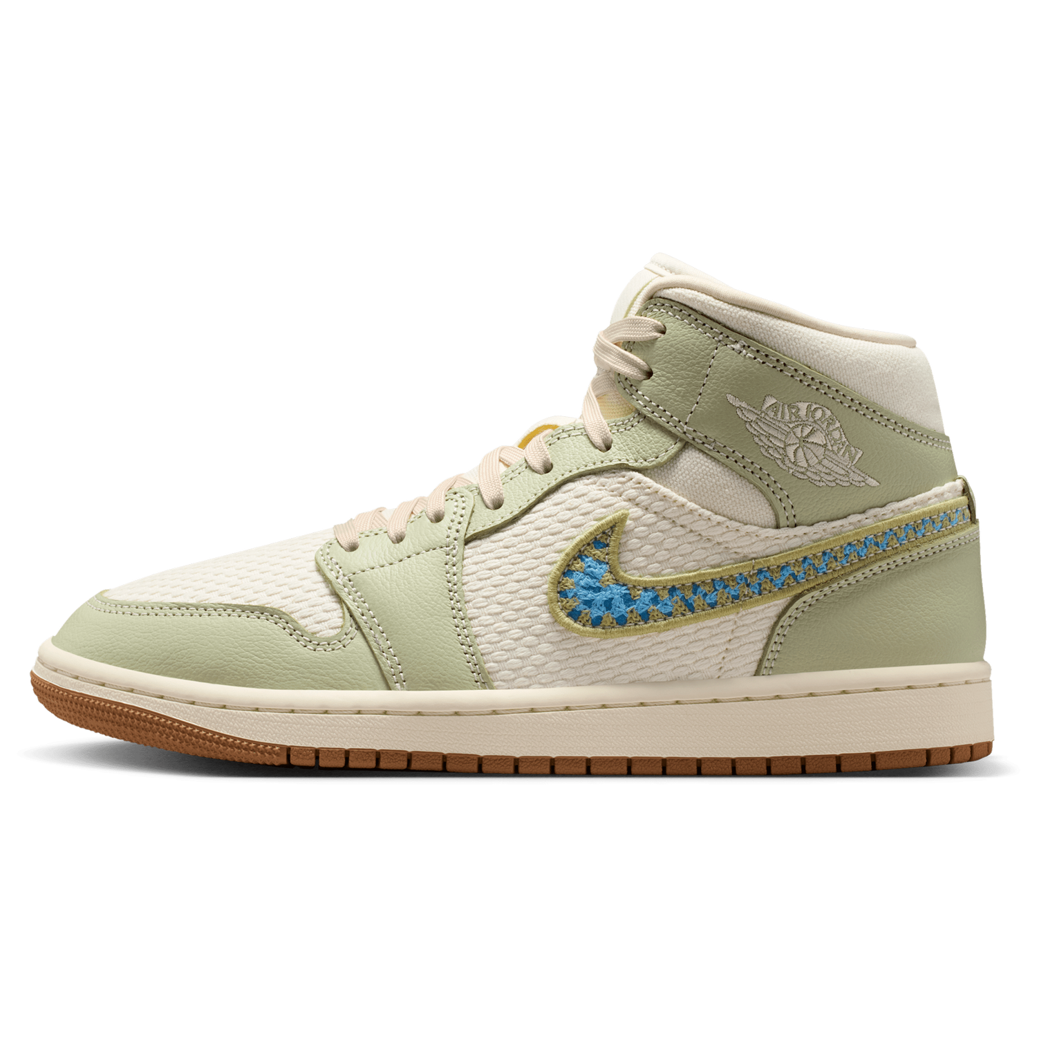 Jordan AJ 1 Mid SE - Women's - Olive Aura/Pearl White/Lawn